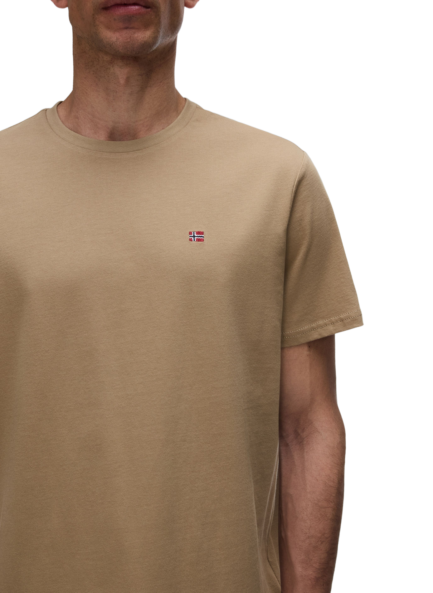 Round-neck cotton T-shirt NAPAPIJRI Brown