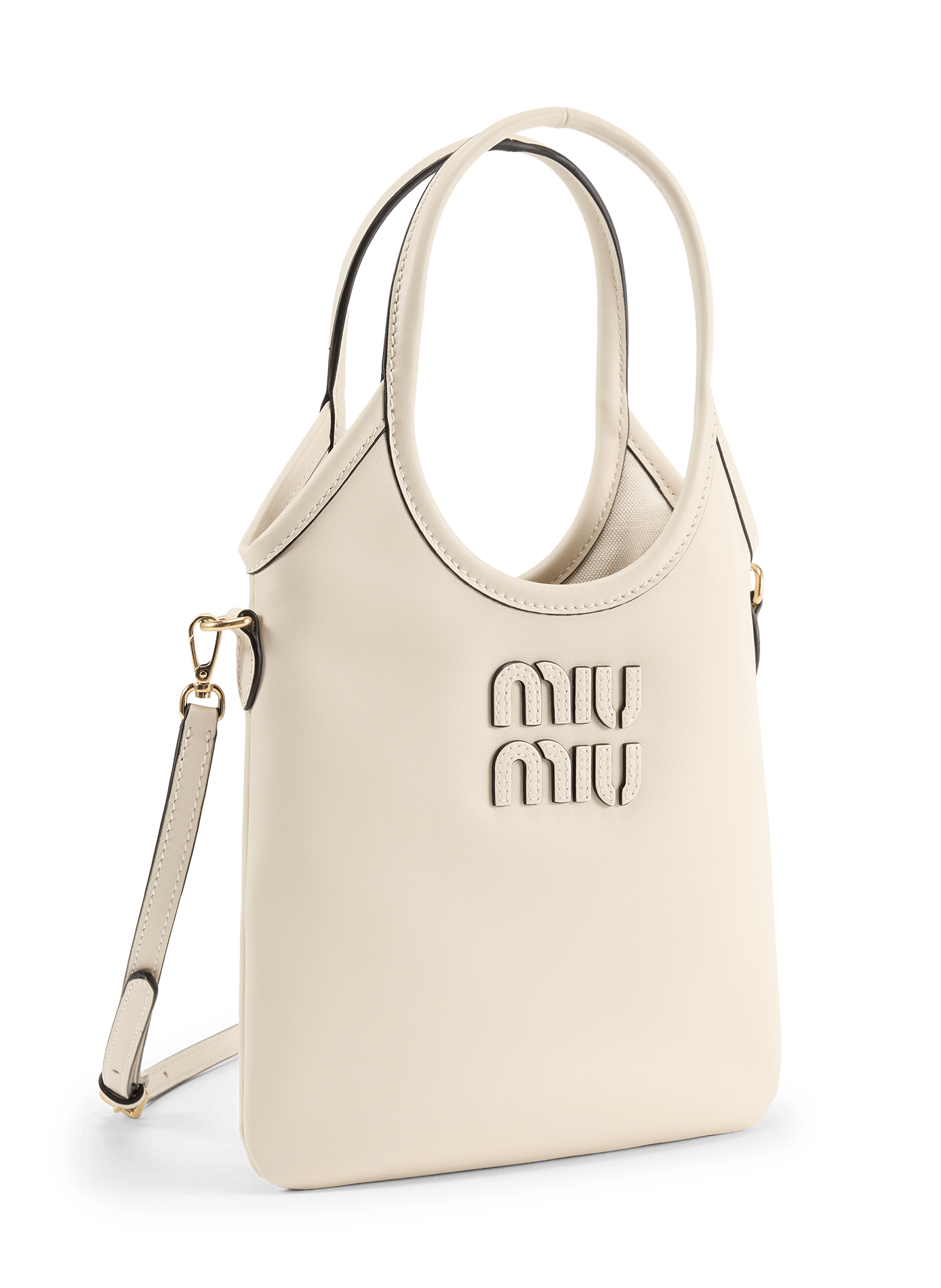 Handtas van leder Ivy MIU MIU Wit