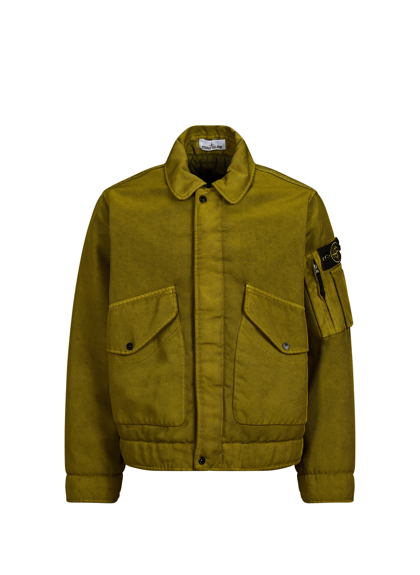 Rechte jas met klassieke kraag STONE ISLAND Kaki