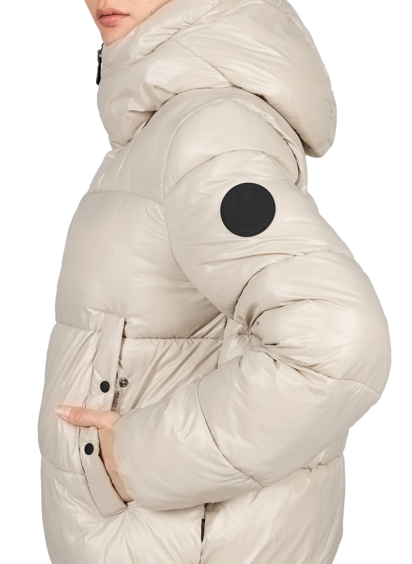 Quilted straight down jacket SAVE THE DUCK Beige