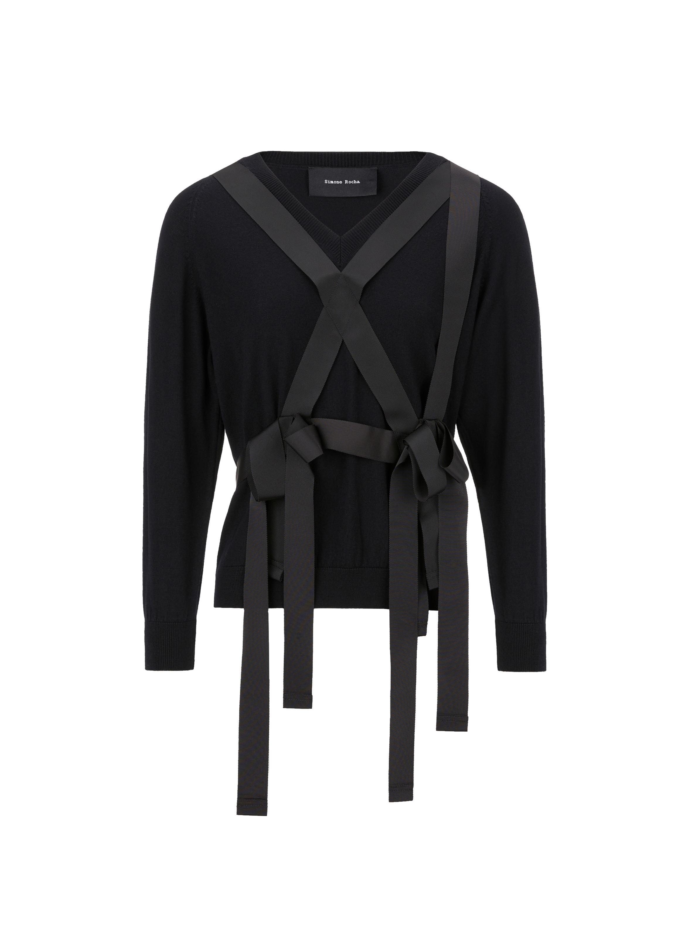 SIMONE ROCHA Wool jumper with harness detail Black