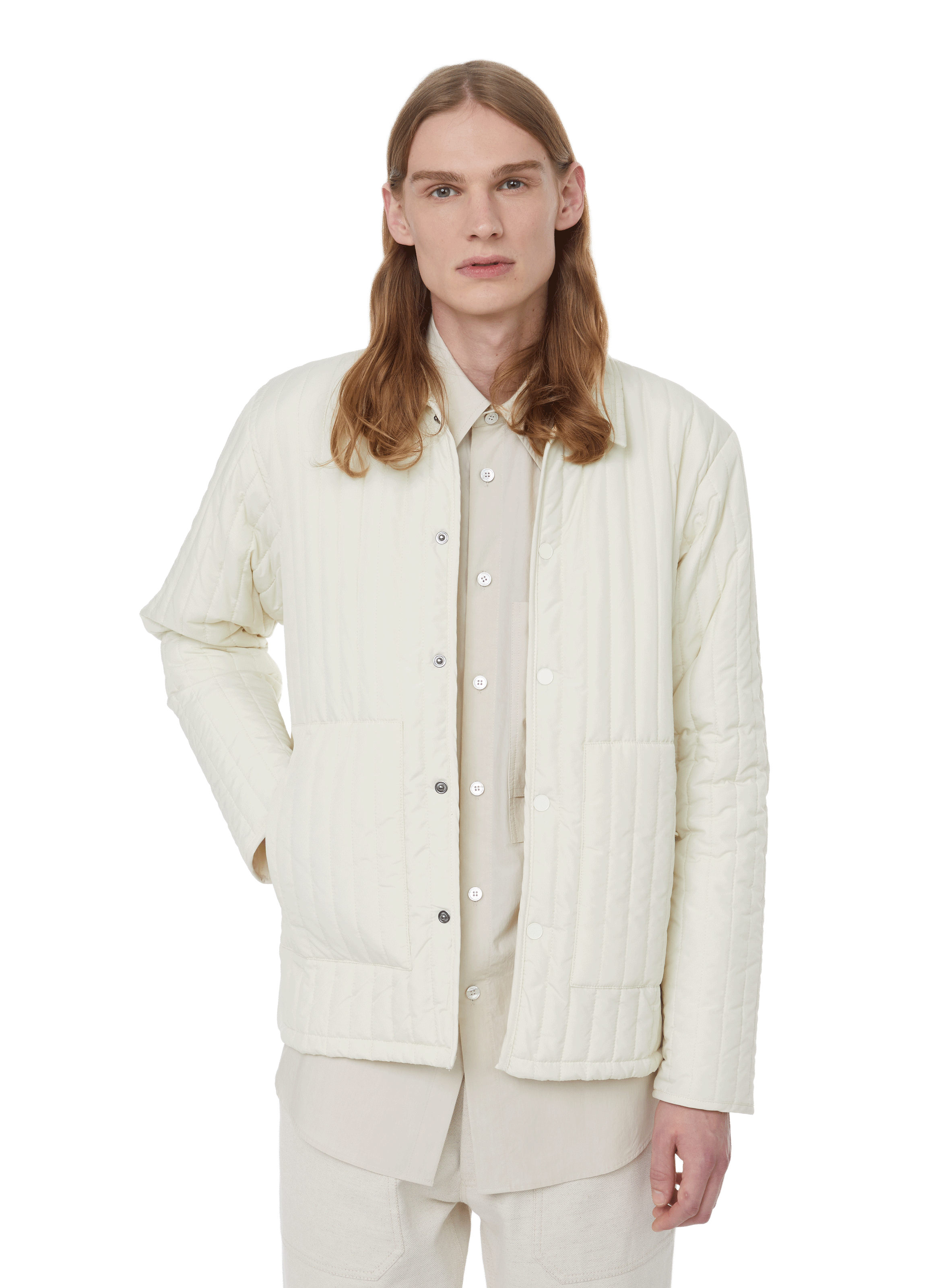 RAINS Veste droite matelassée Beige
