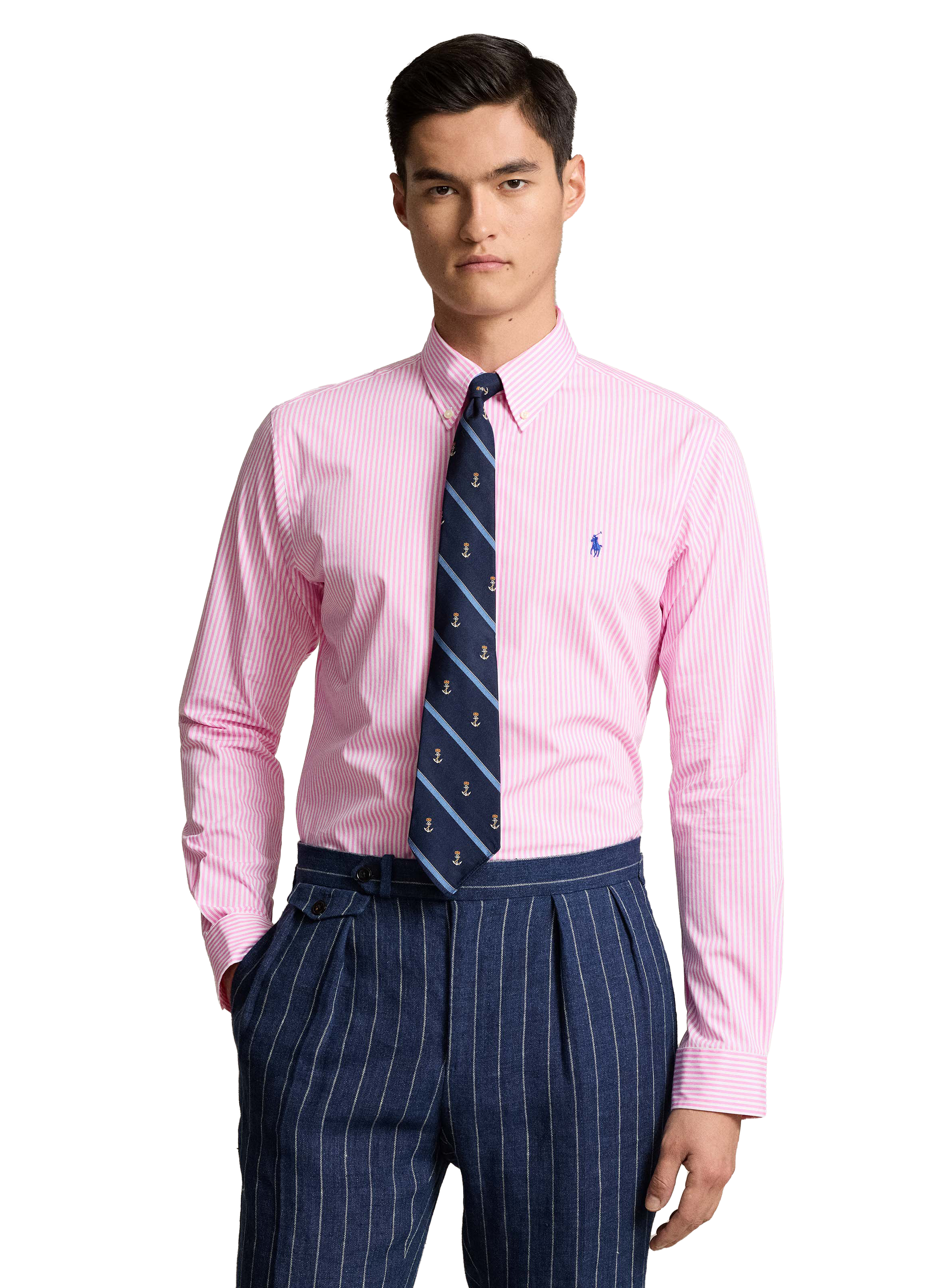 Striped cotton shirt POLO RALPH LAUREN Pink
