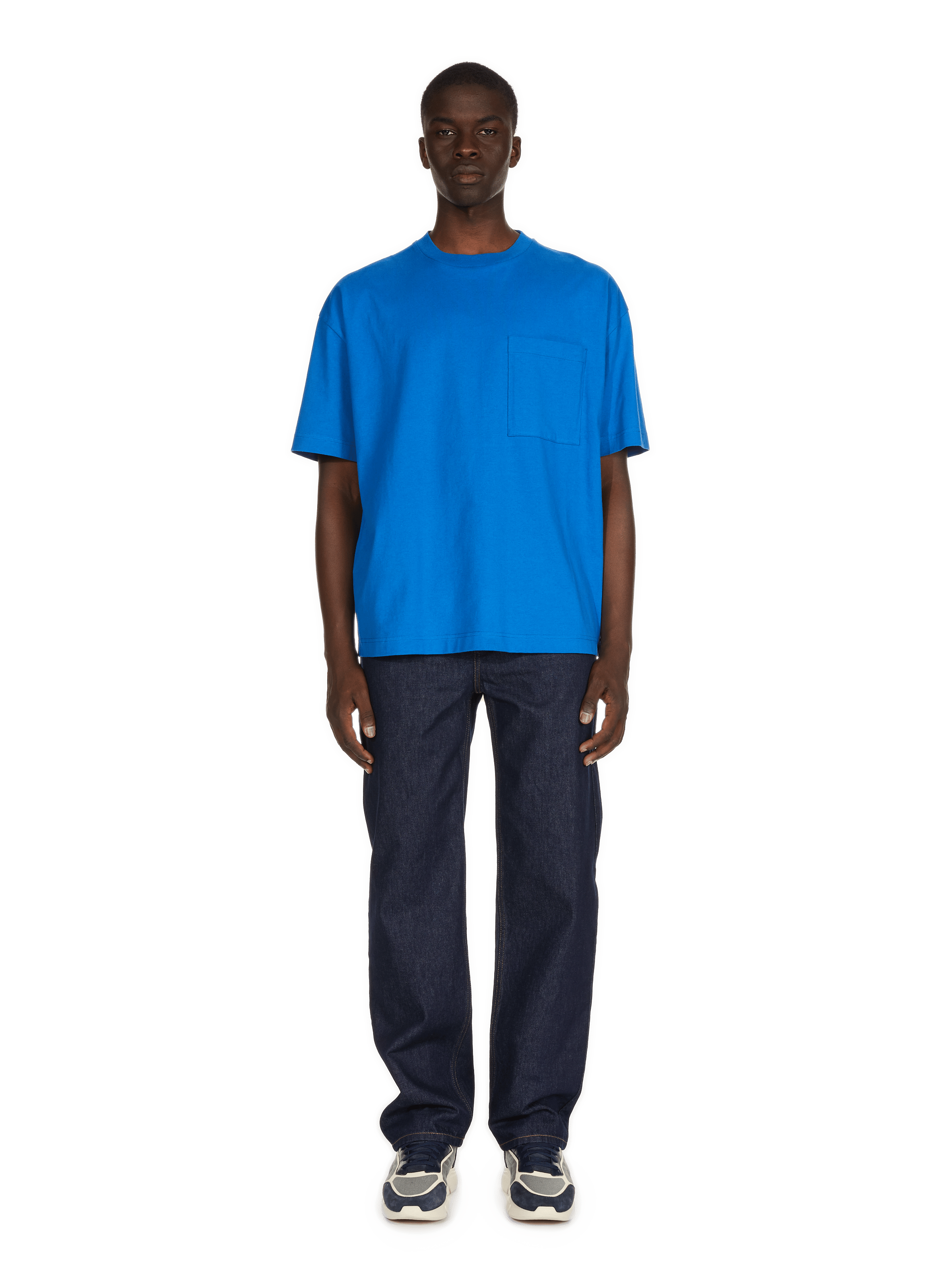 Straight-fit cotton jeans Blue