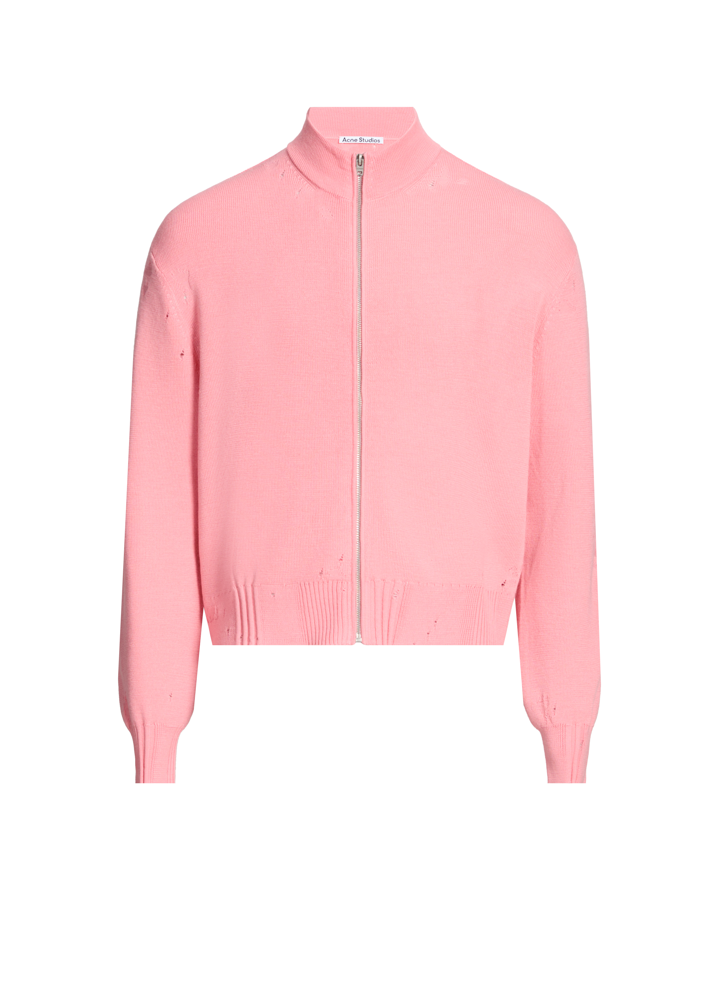 ACNE STUDIOS Gilet zippé en laine mélangée Rose