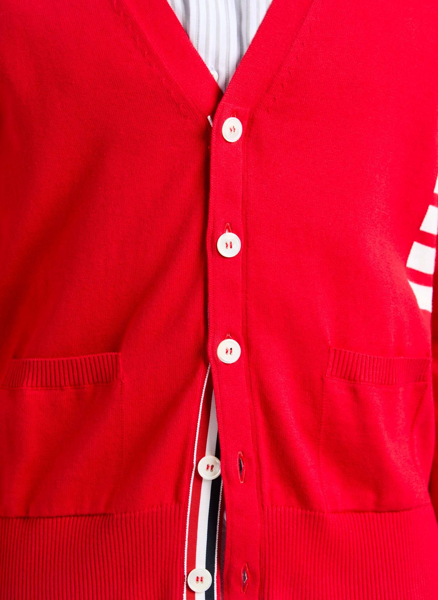 Cotton cardigan THOM BROWNE Red