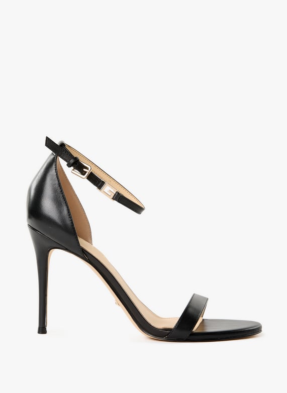 Heeled leather sandals Black Guess Women