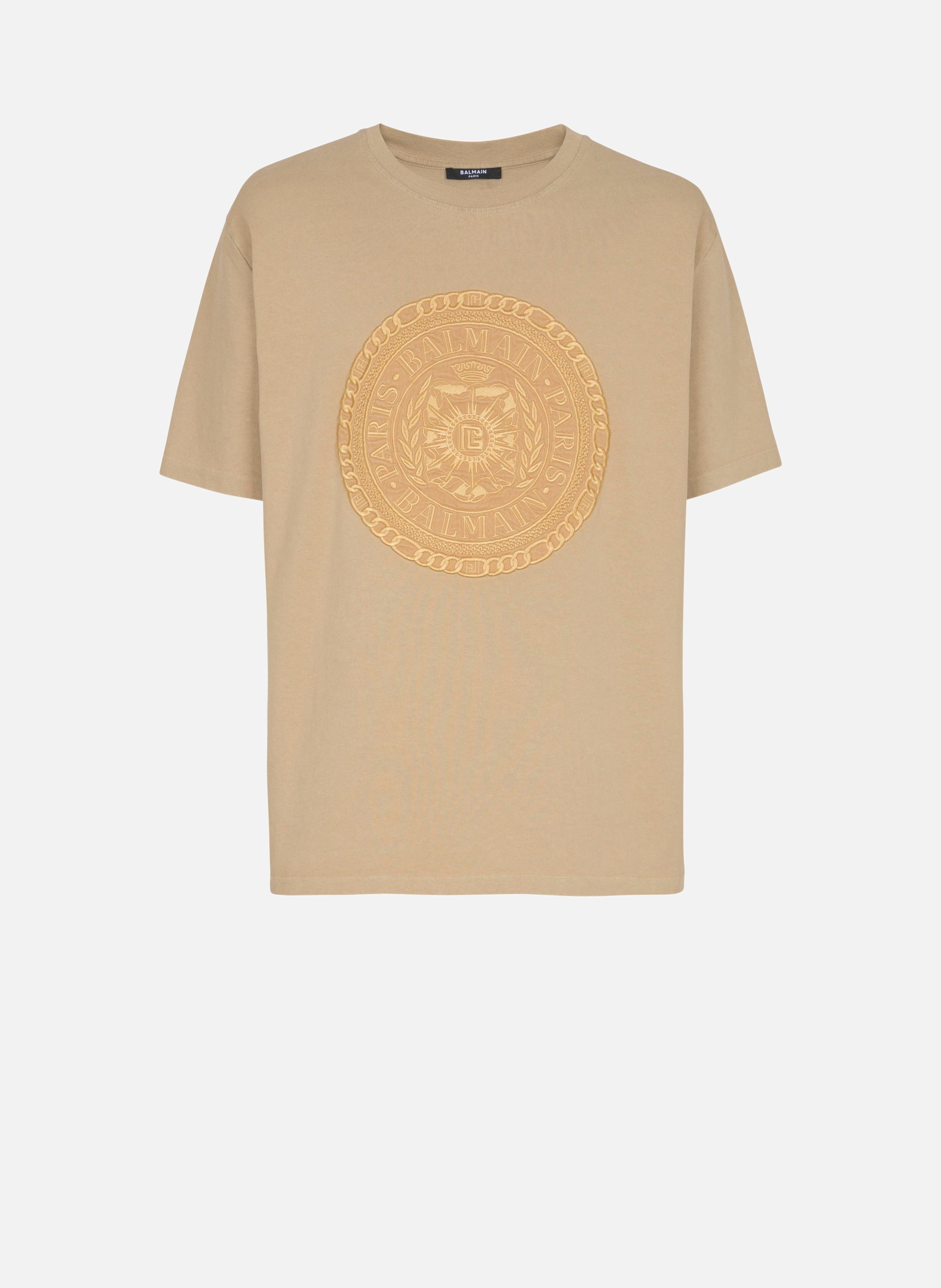 T-shirt brodé balmain médaille BALMAIN Beige