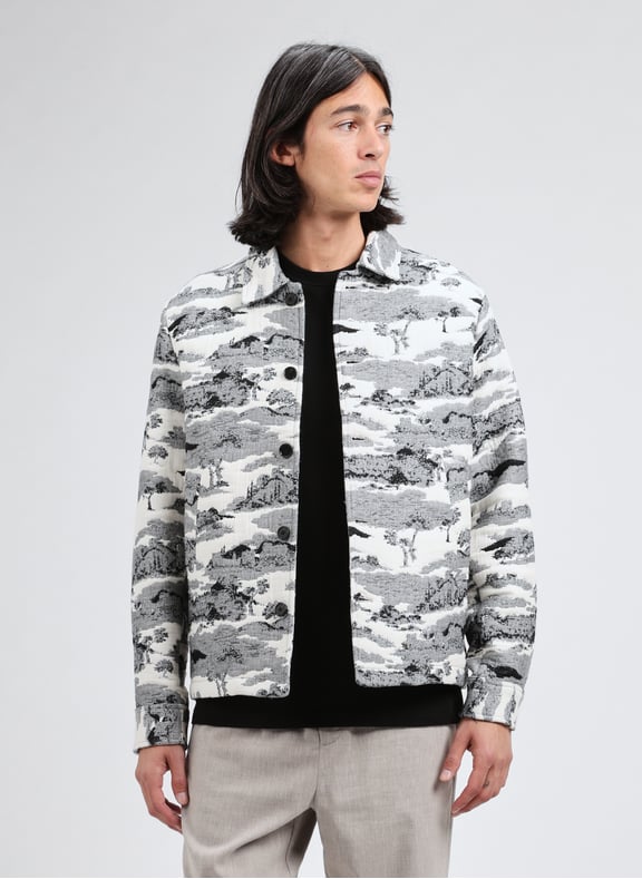 Veste jacquard en coton mélangé Blanc by LES DEUX LES DEUX Veste jacquard en coton mélangé Blanc