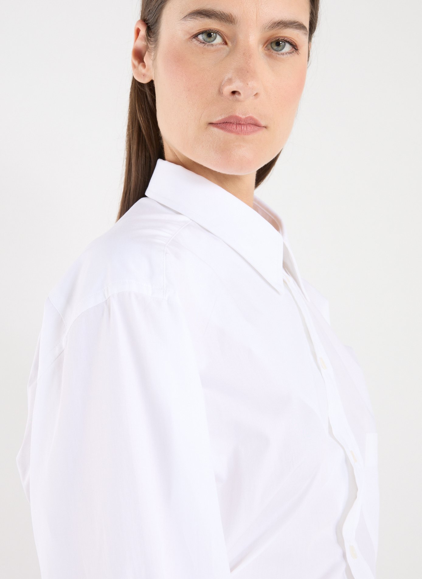 Asymmetrical Cotton Shirt Dress VICTORIA BECKHAM White