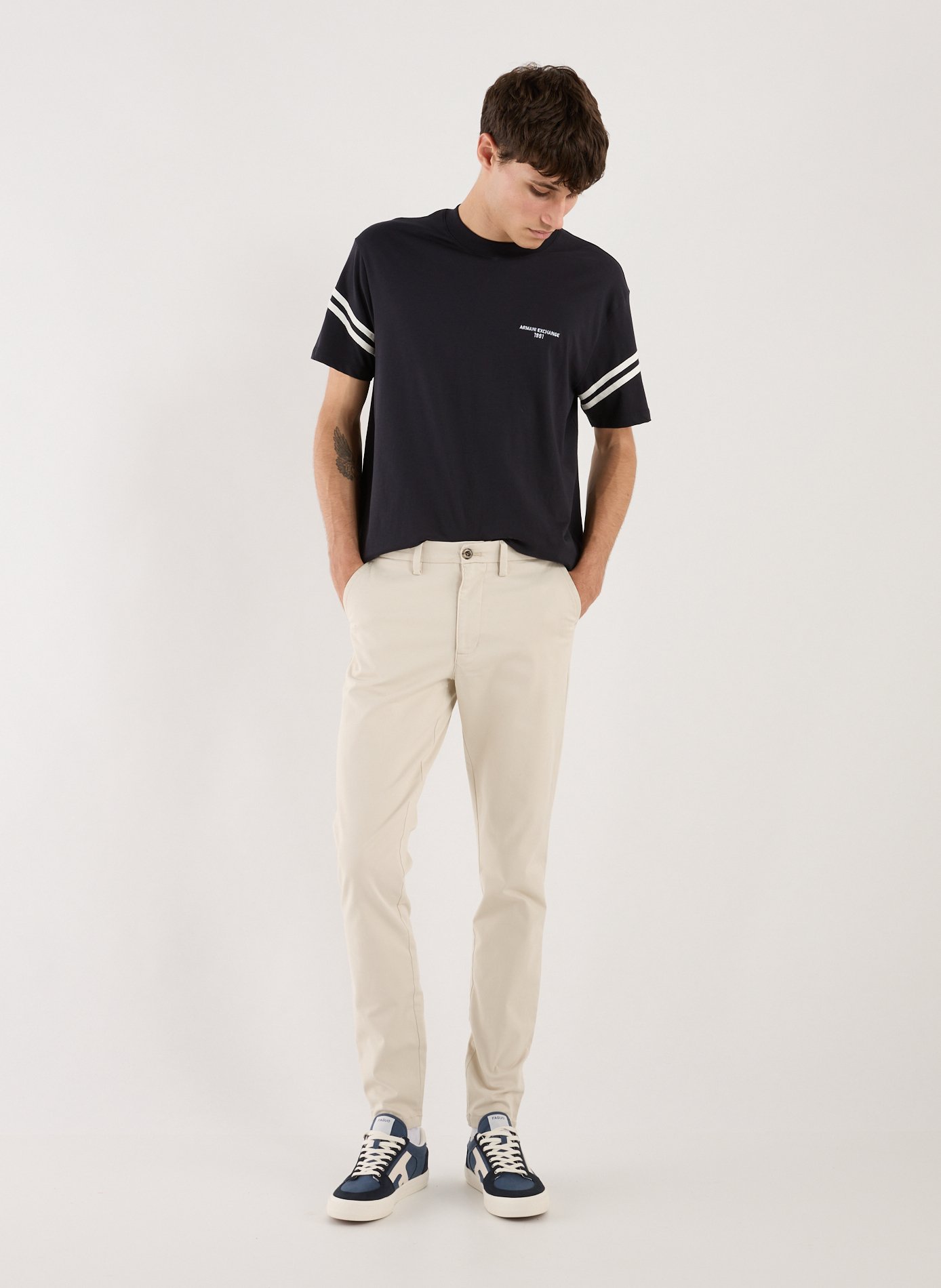 T-shirt en coton ARMANI EXCHANGE Bleu