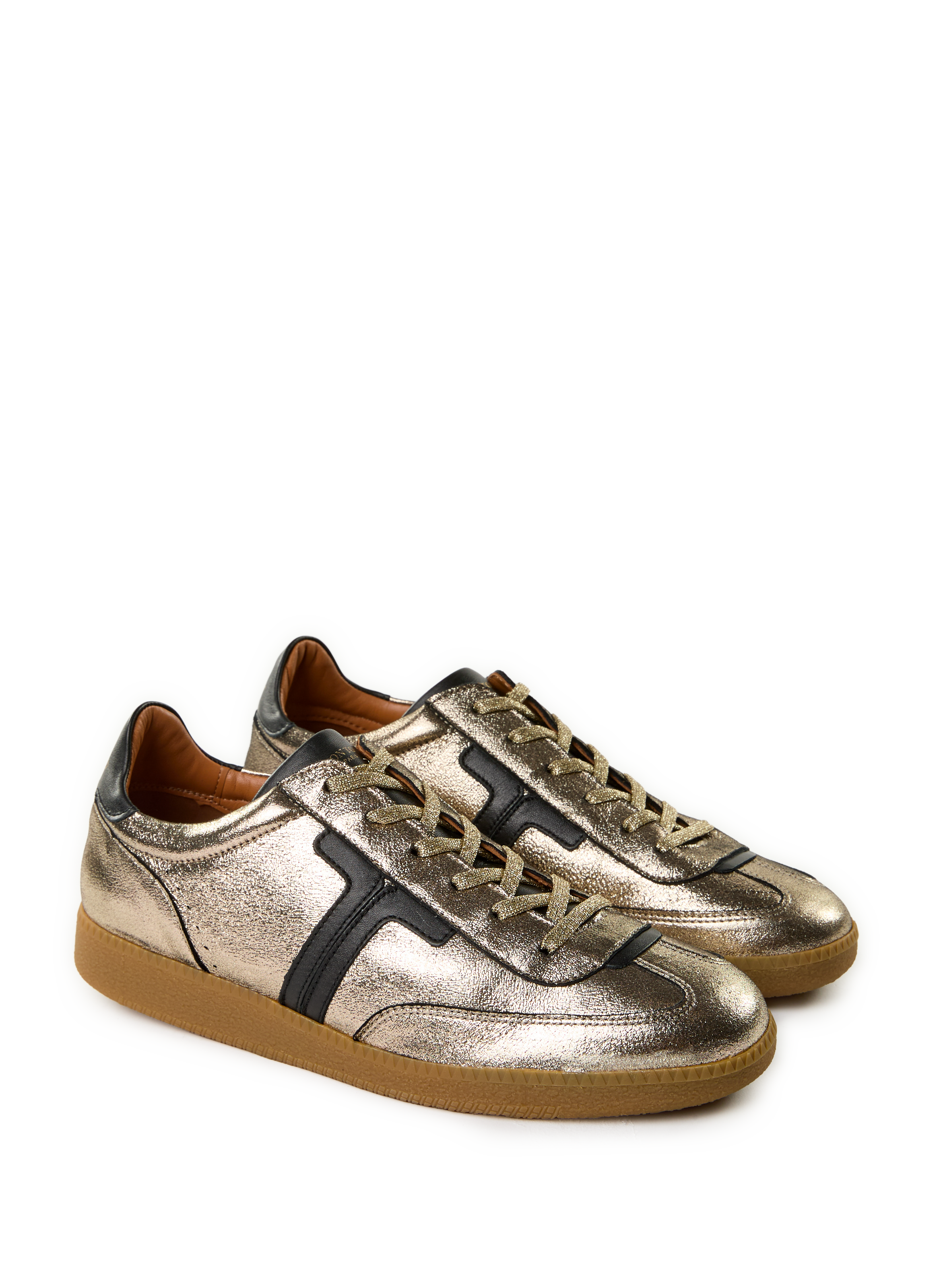 Baskets Solveig en cuir métallisé  MAISON TOUFET Doré