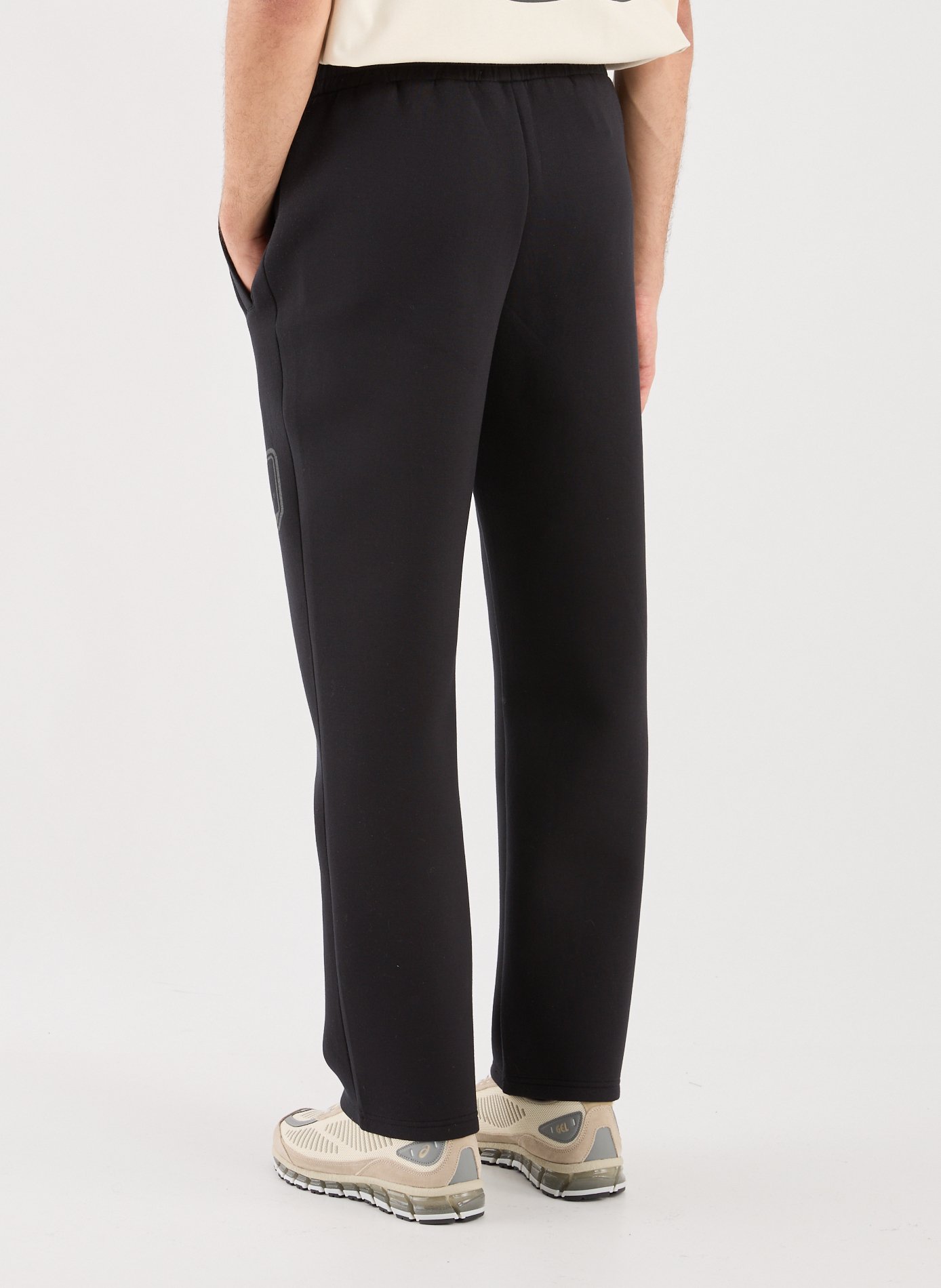 Straight Leg Pants in Solid Color LES DEUX Black