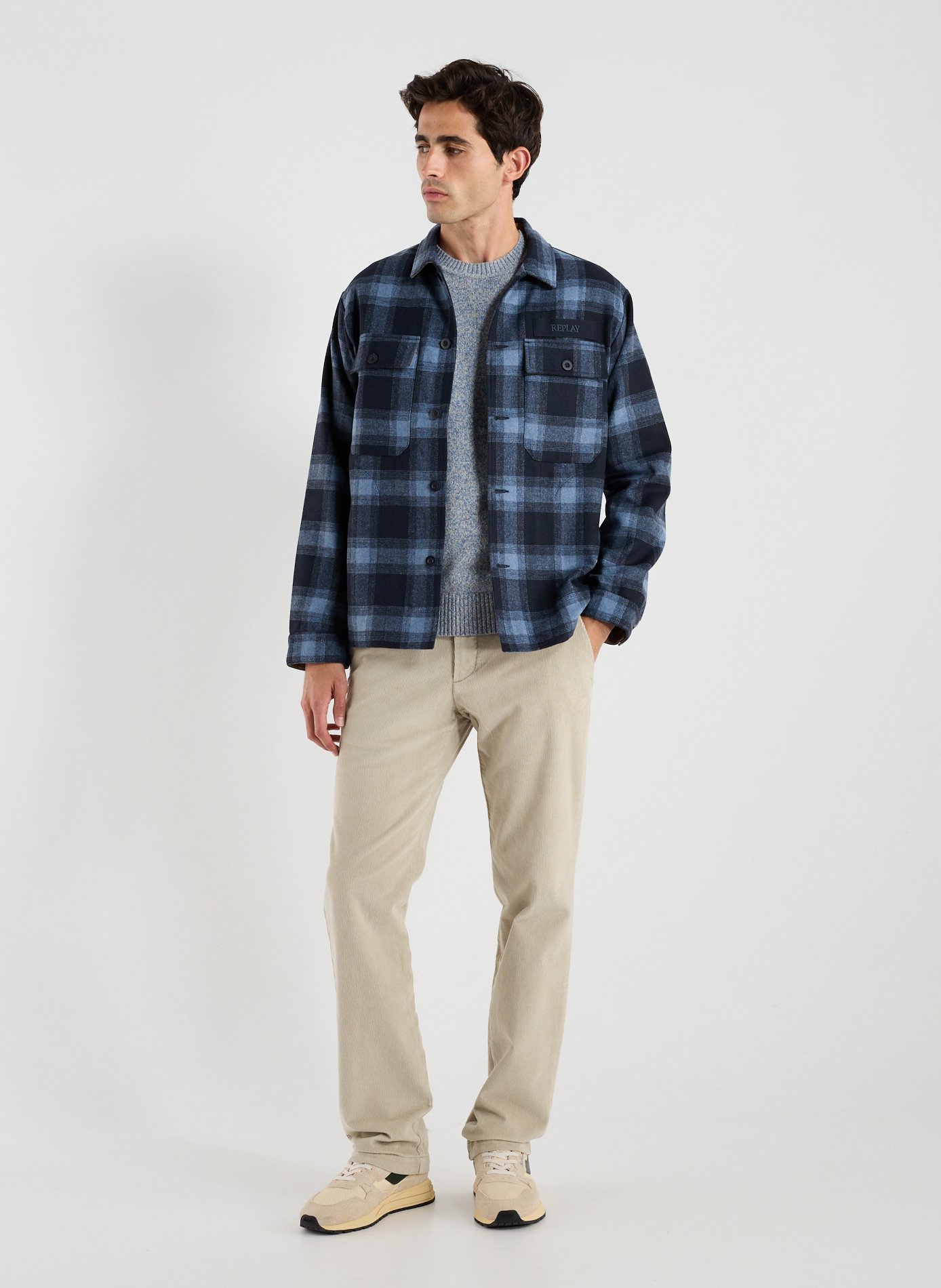 Chemise à carreaux REPLAY Bleu