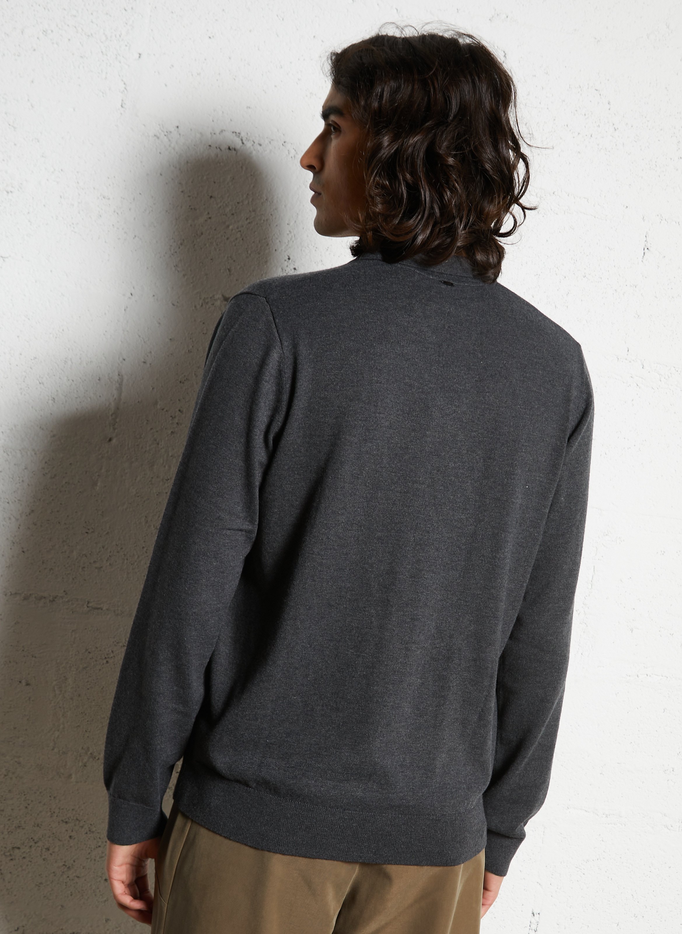 Pull col polo IKKS Gris