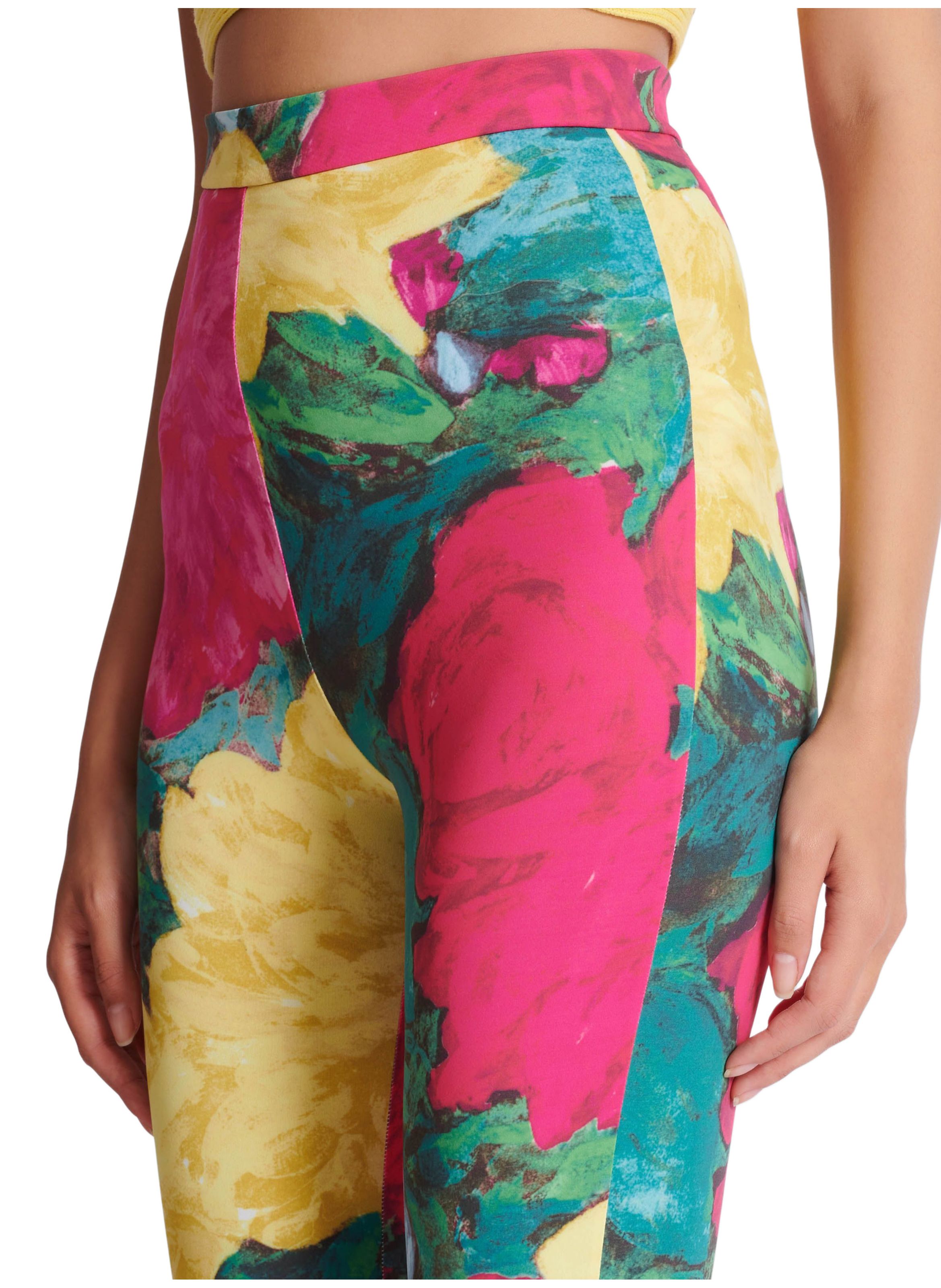 Legging en jersey imprimé roses BALMAIN Multicolore