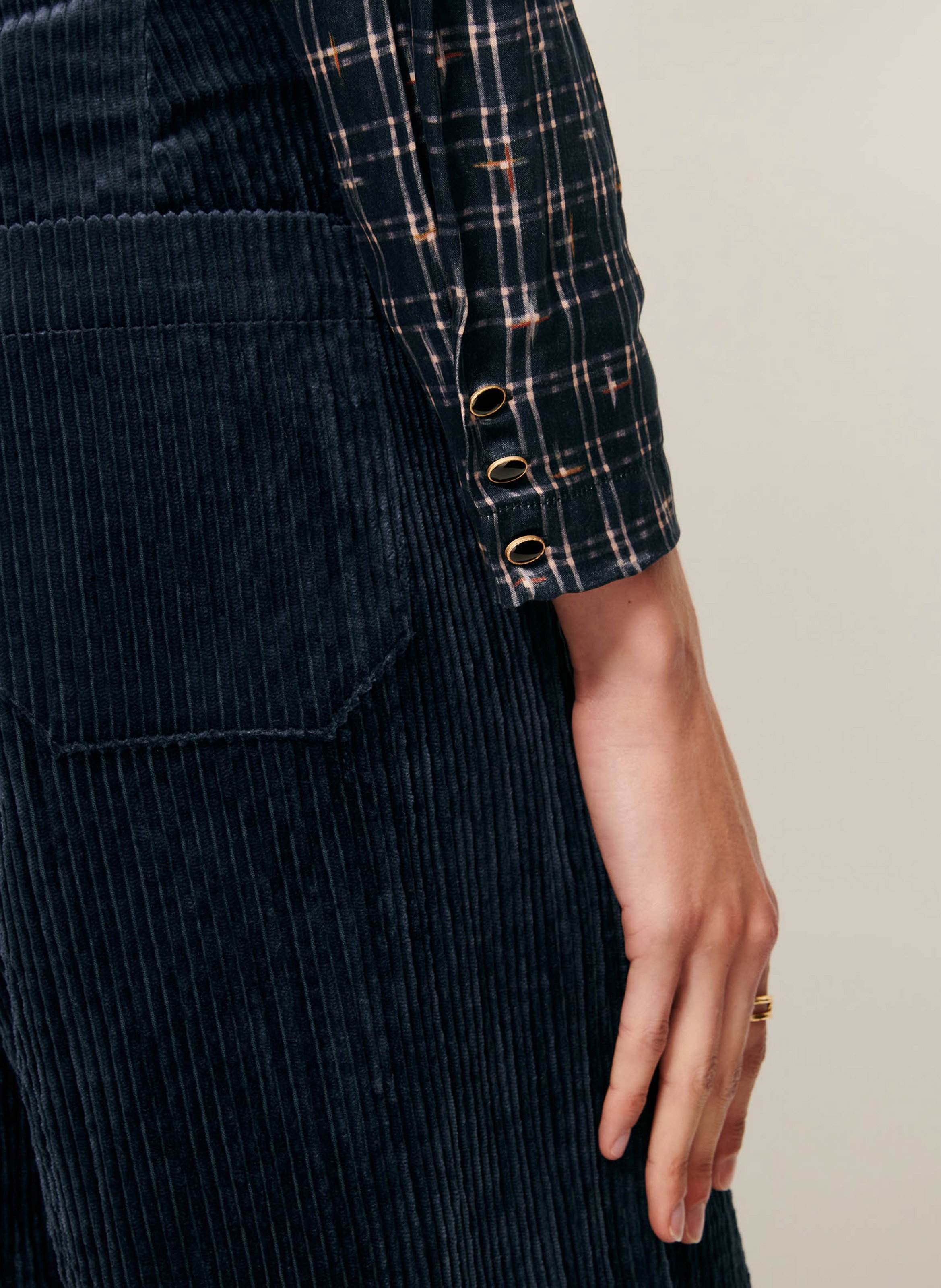 Blouse ajustée plissée à carreaux esperanzo SESSUN Multicolore