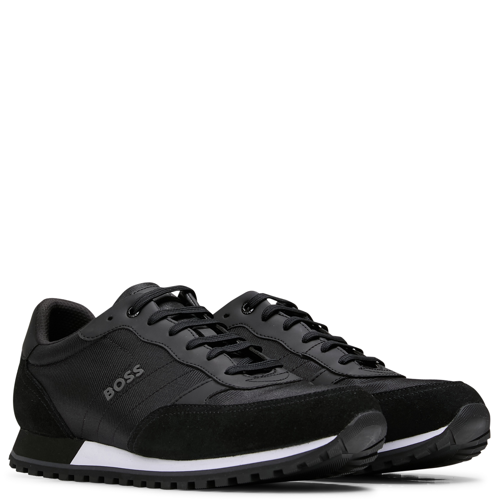 Baskets basses bi-matière BOSS Noir