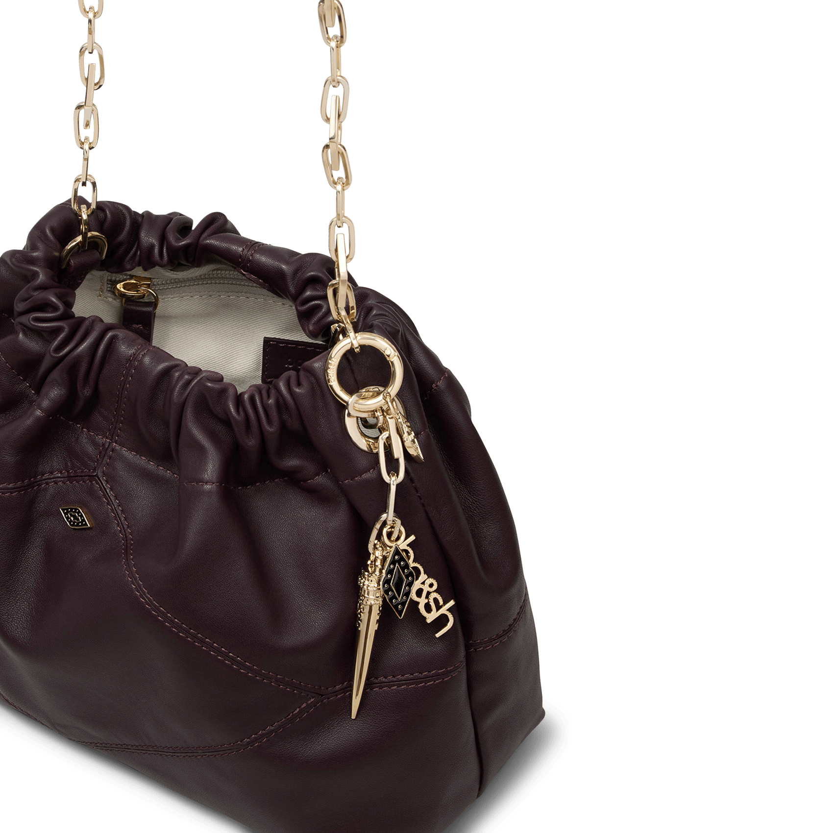 Sac épaule en cuir mini june tote BA&SH Violet