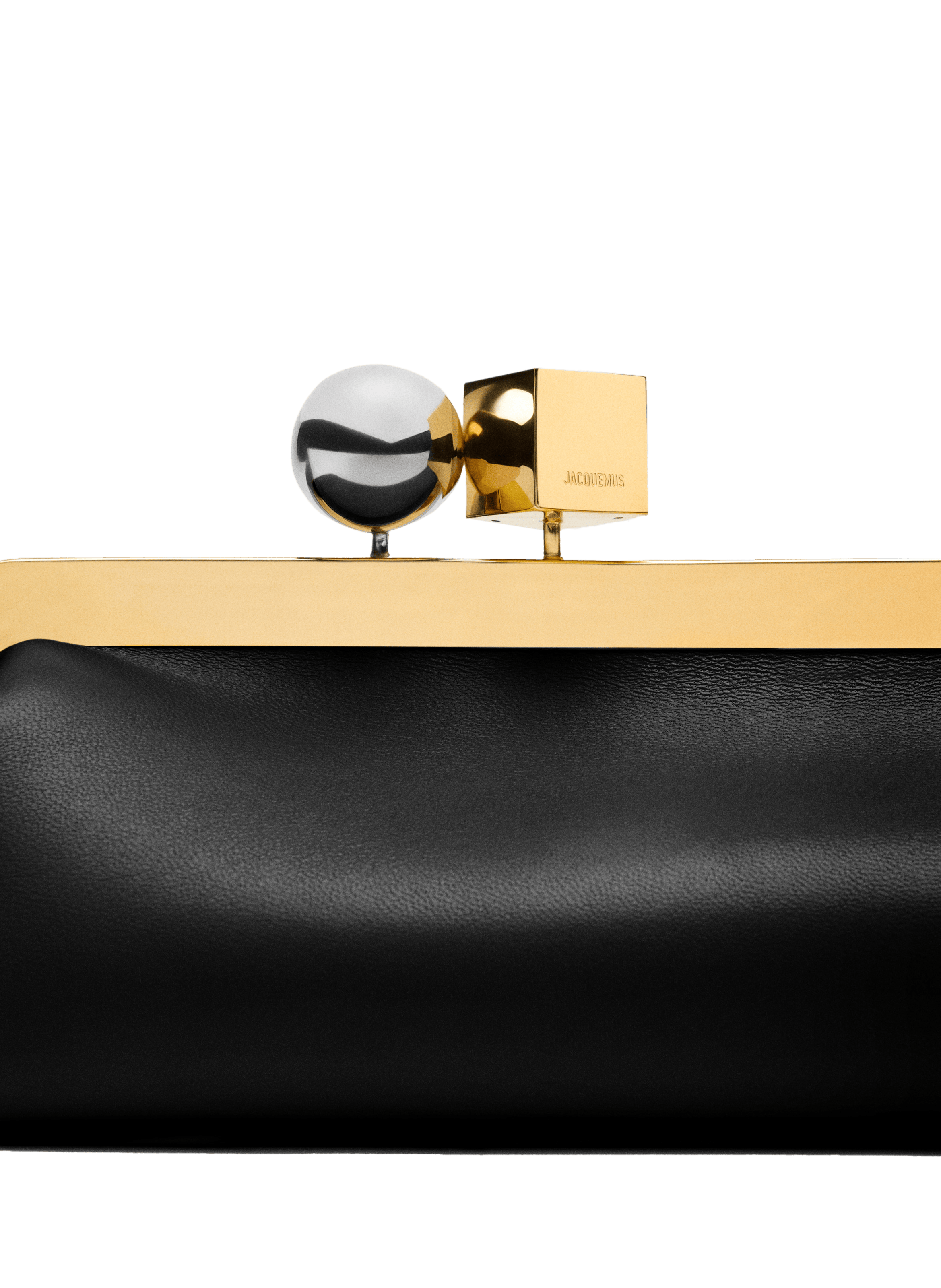 La pochette Salon en cuir d'agneau JACQUEMUS Noir