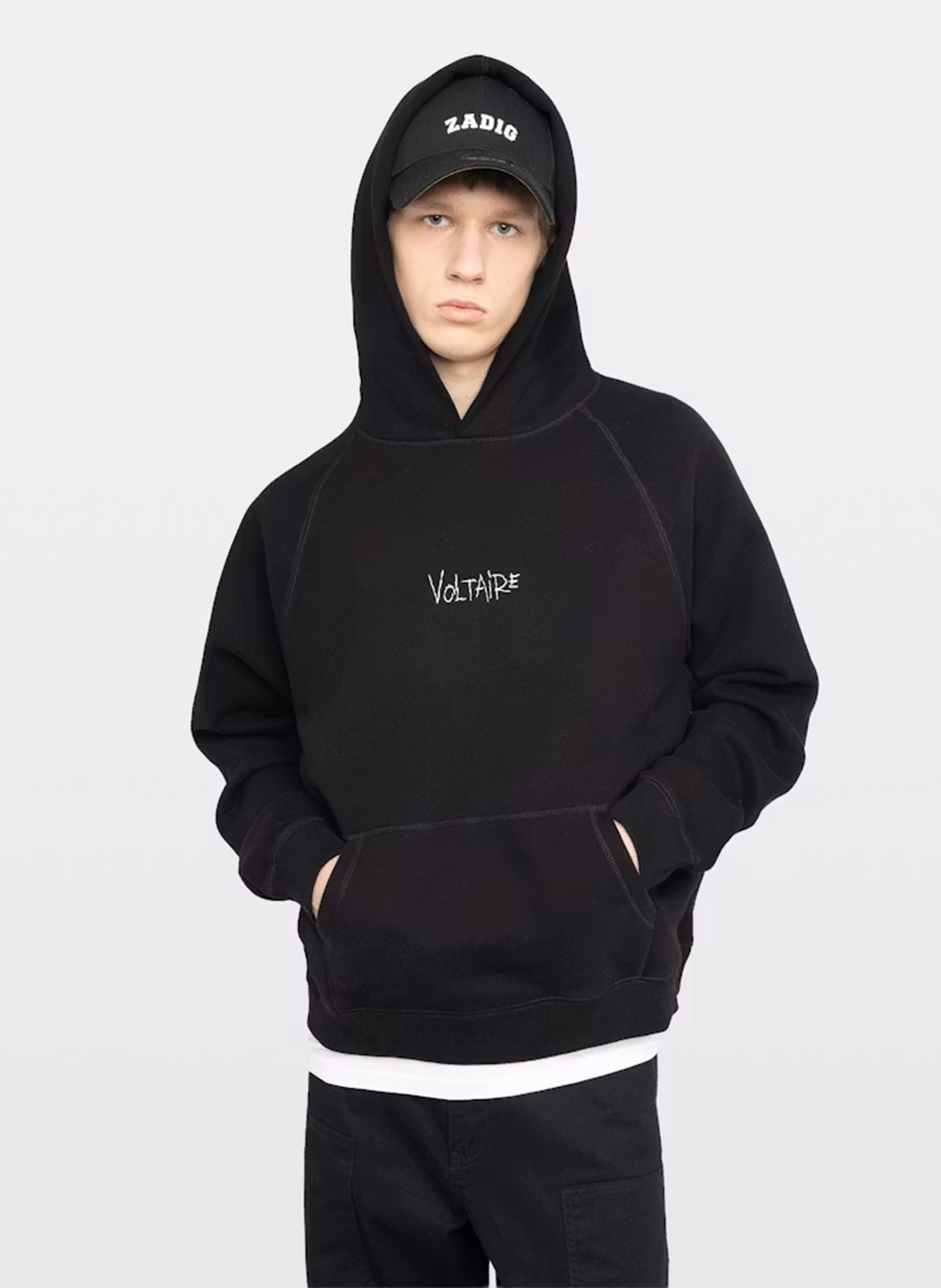 Sweat à capuche en coton mélangé georgio ZADIG&VOLTAIRE Noir