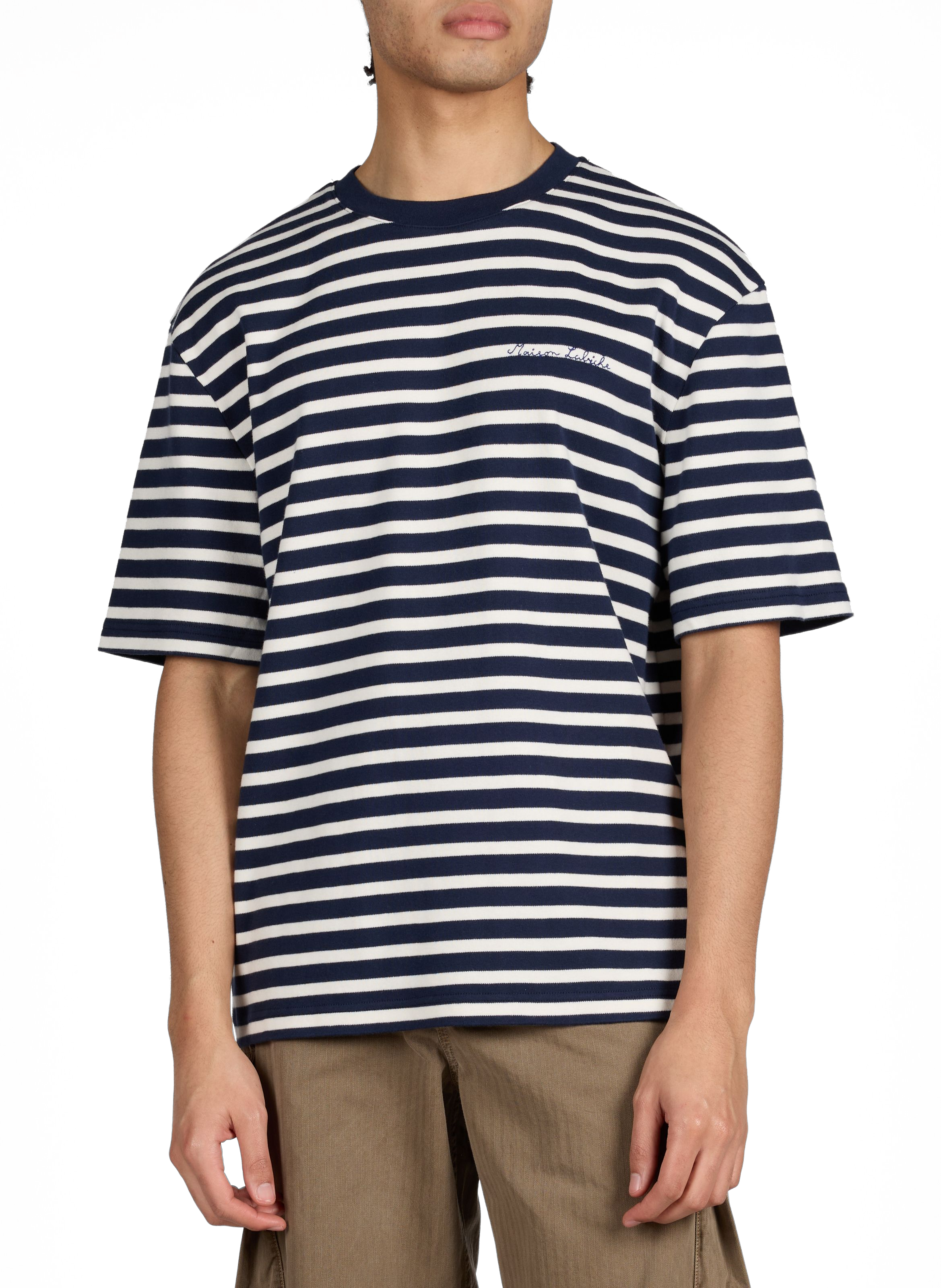 T-shirt Chassaigne rayé en coton biologique MAISON LABICHE Bleu