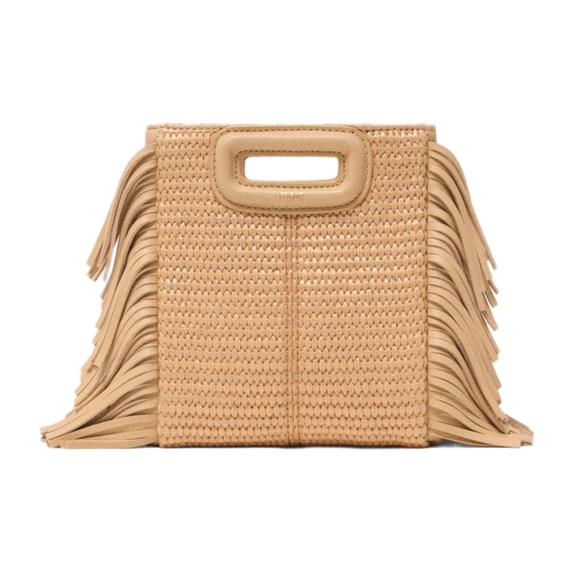 Sac bandoulière tressé m mini MAJE Beige