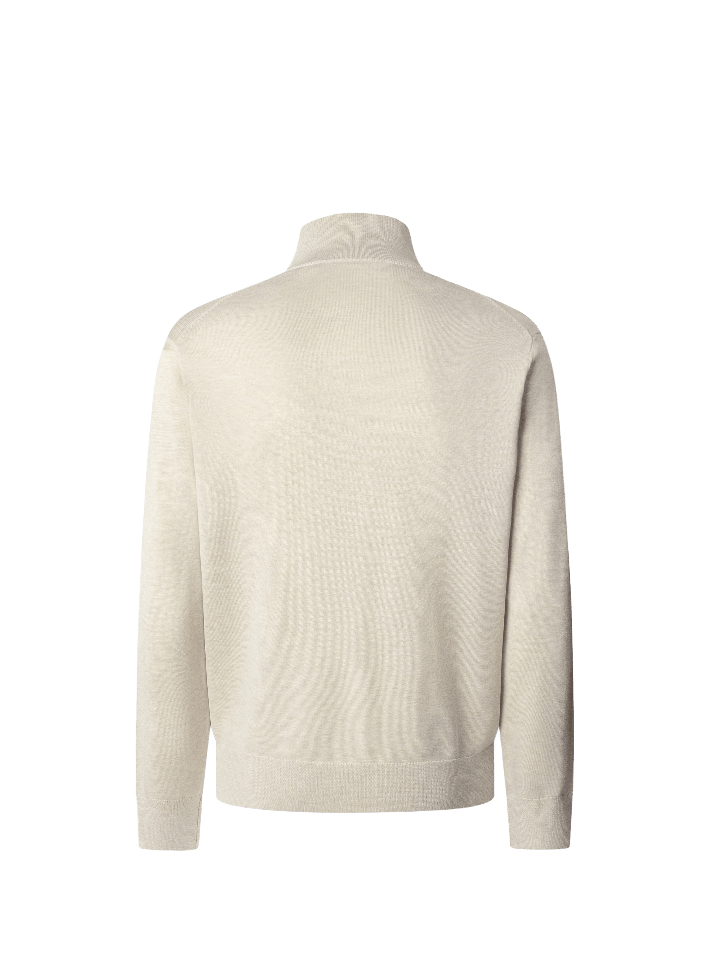 Cotton and silk zip-neck jumper HACKETT Beige