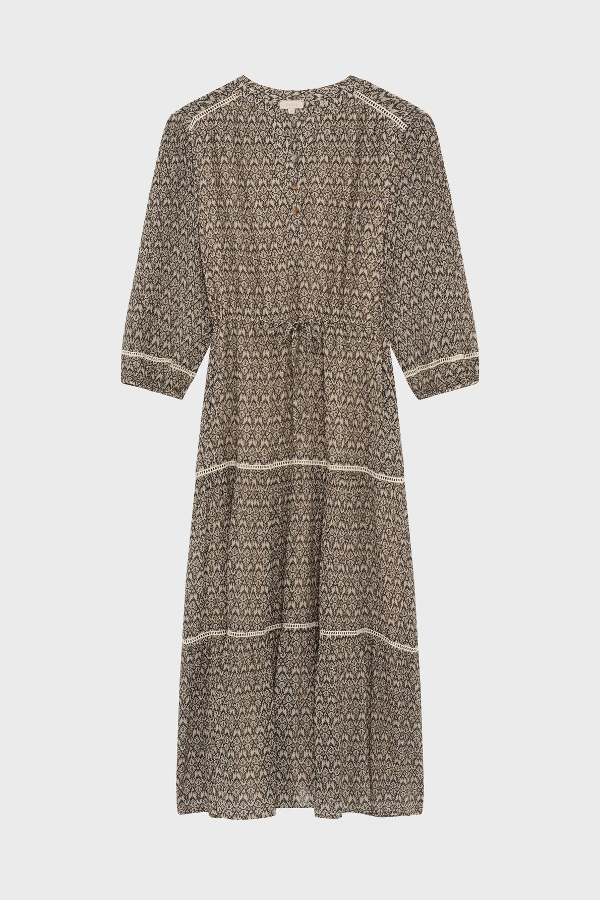 Robe longue imprimé à lurex - appoline PABLO Beige