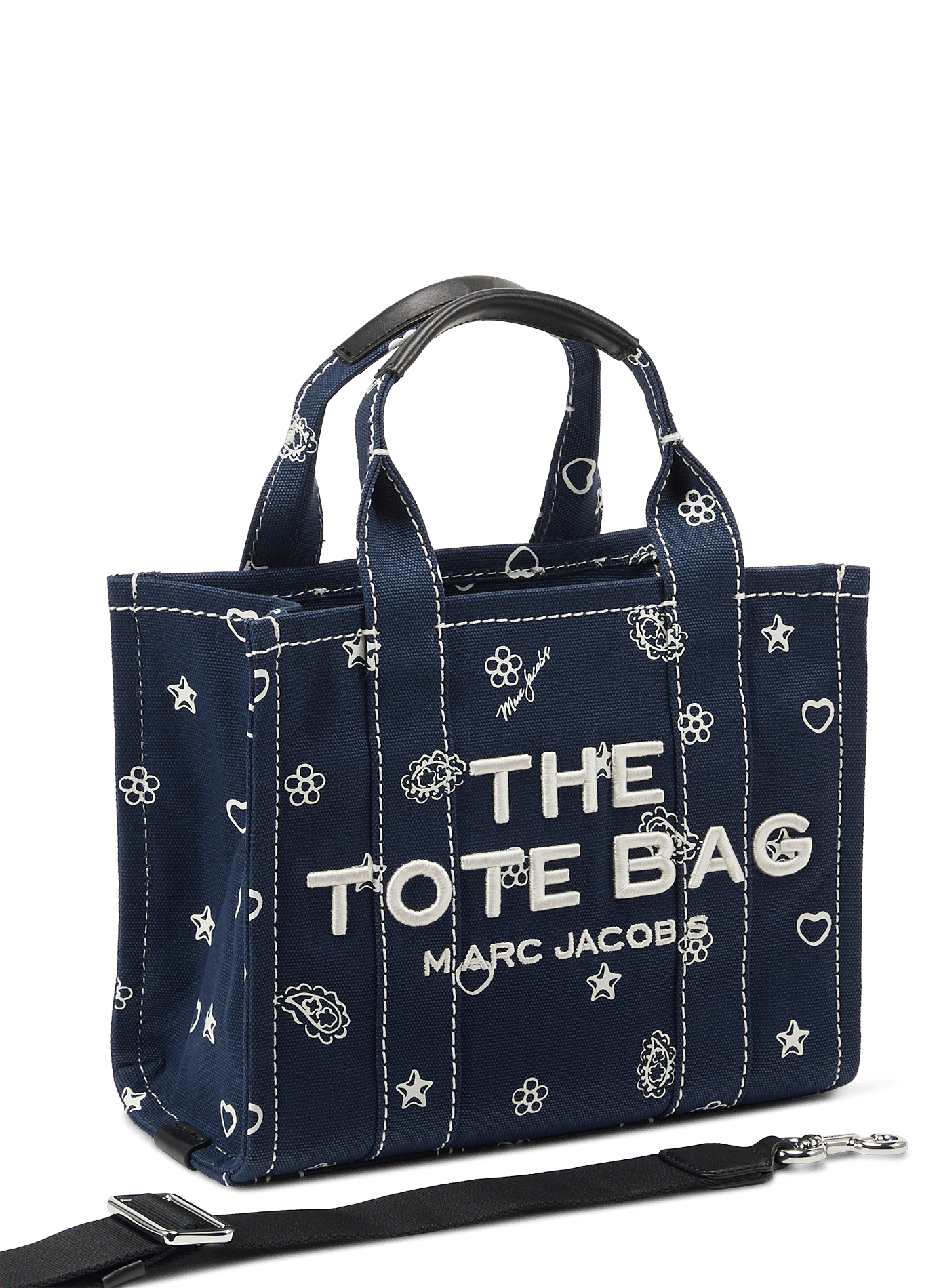 La piccola borsa a tracolla in denim di cotone MARC JACOBS Blu