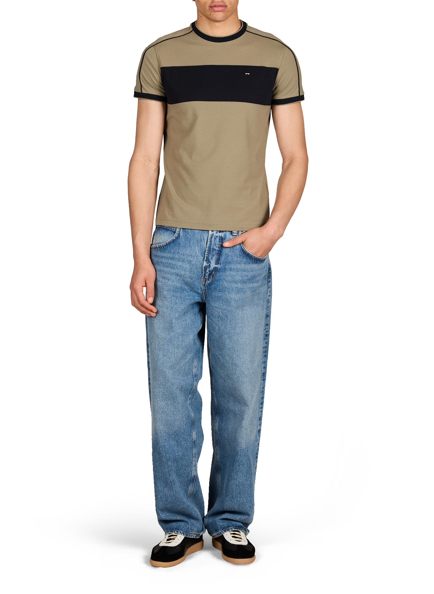 Straight logo t-shirt in blended cotton EDEN PARK Beige