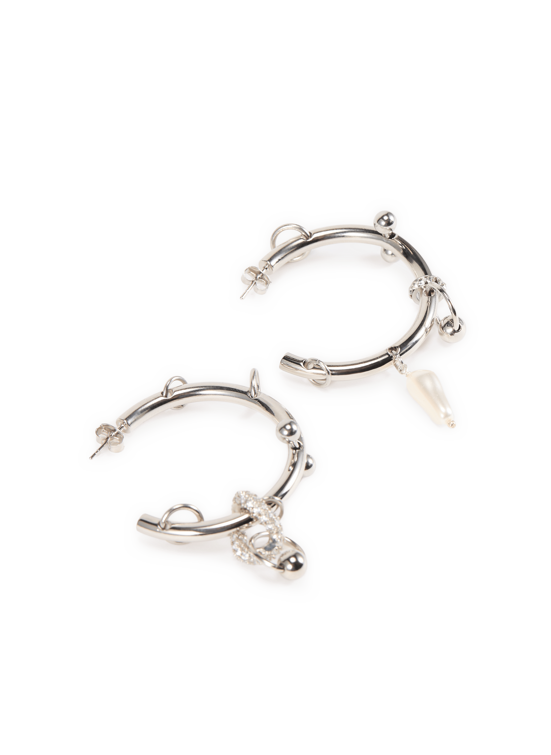 Créoles Danielle larges en laiton JUSTINE CLENQUET Argent