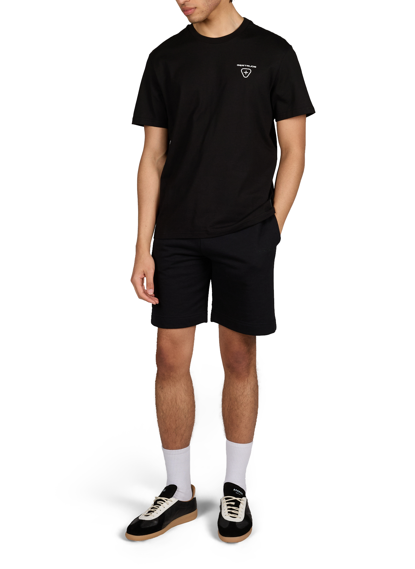 Biker-style cotton t-shirt GERTRUDE ET GASTON Black