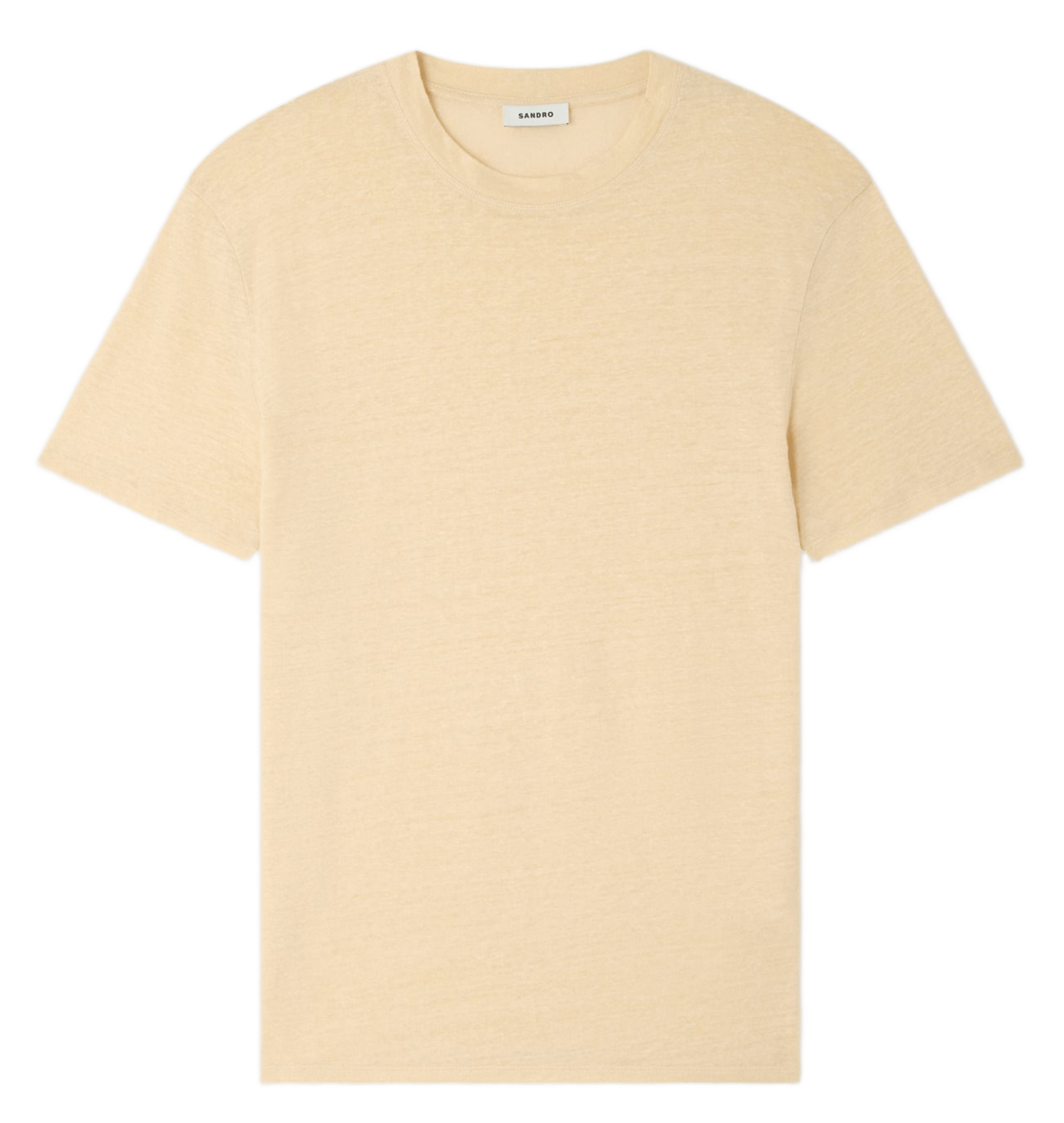 Tee-shirt col rond regular-fit en lin SANDRO Beige