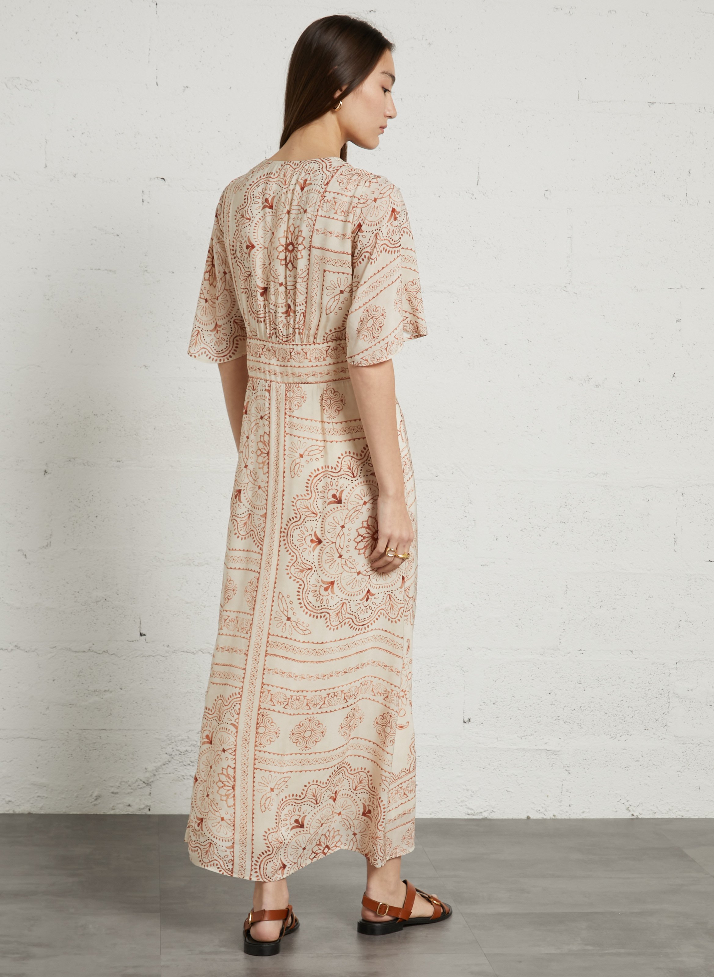 Robe ample fluide imprimée brana MAISON 123 Blanc