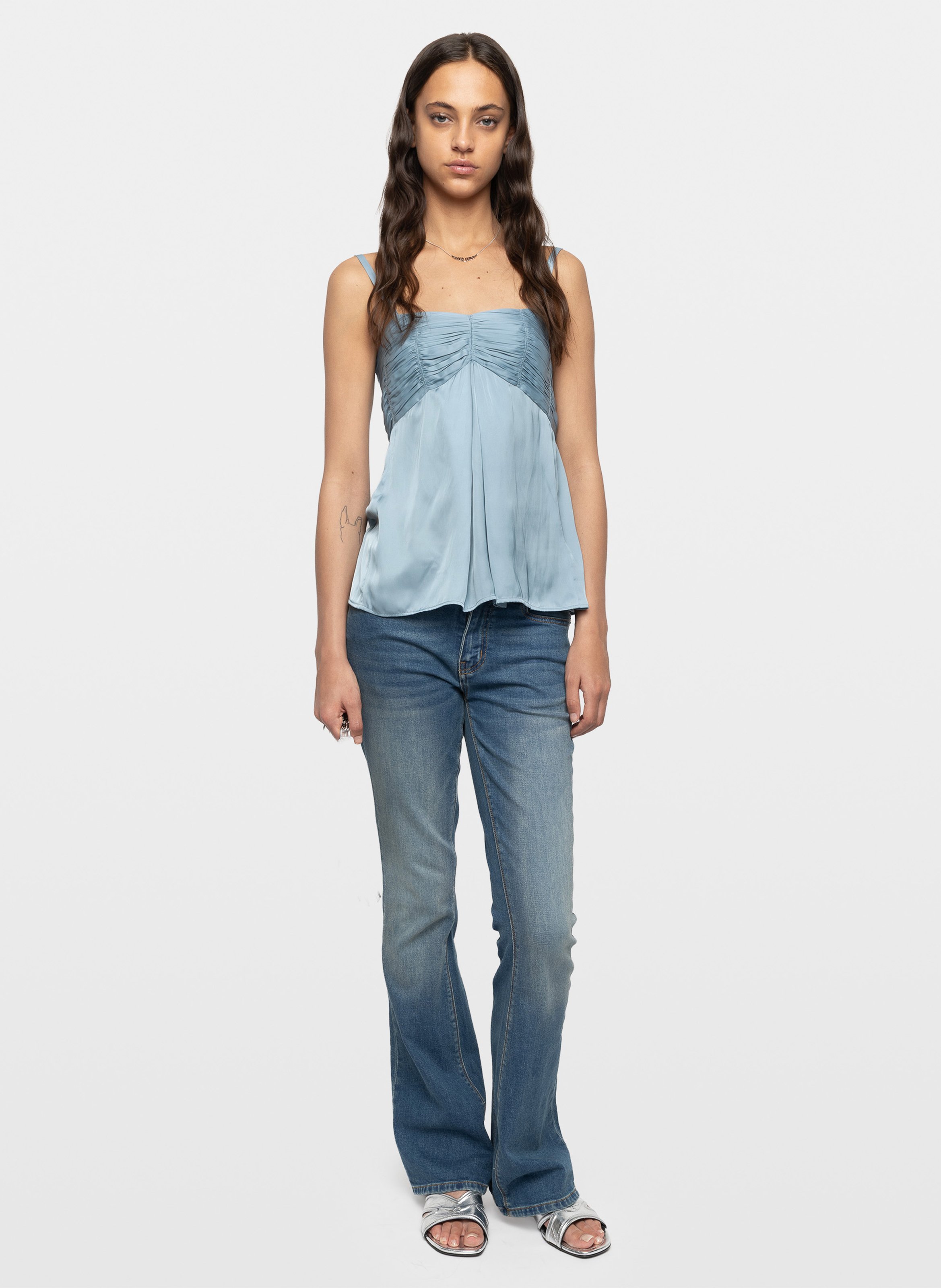 V-neck satin camisole ZADIG&VOLTAIRE Blue