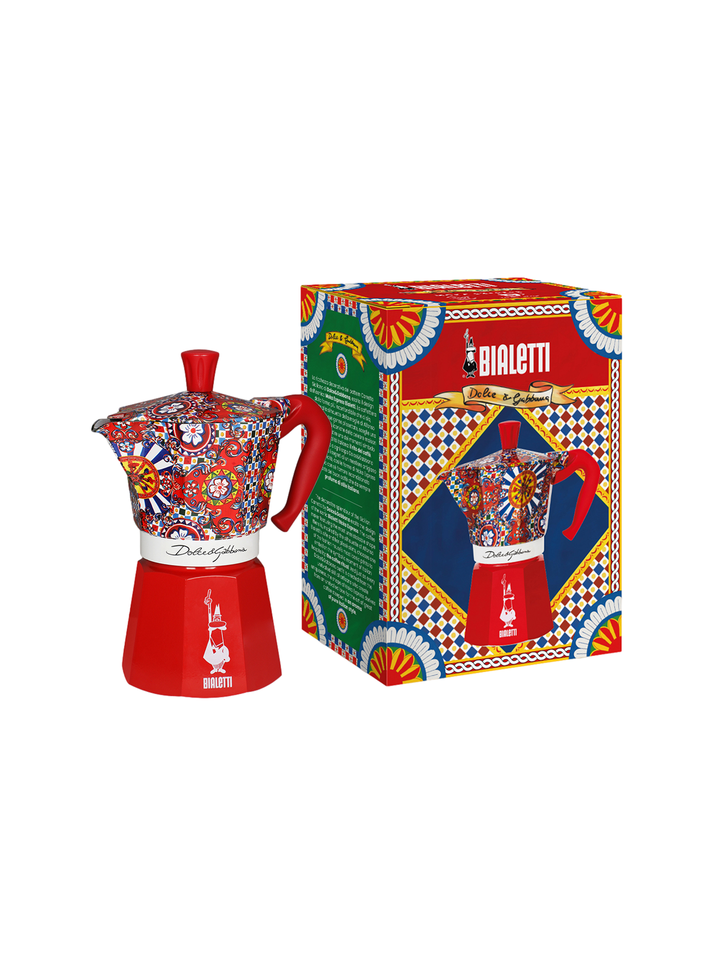 Moka Express Coffee Maker with Patterns BIALETTI Red