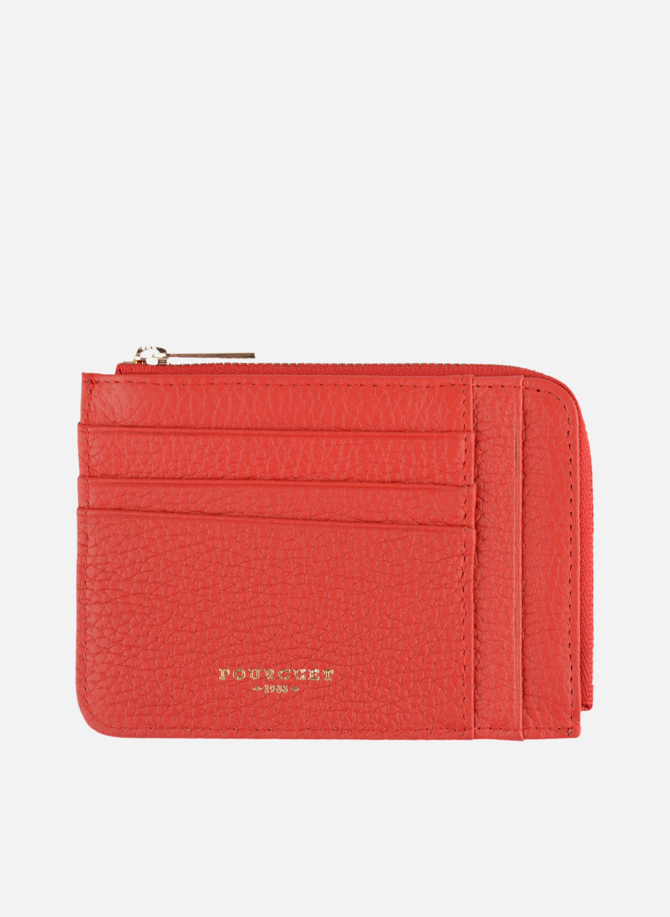 Club | porte-monnaie & porte-cartes en cuir de vachette POURCHET Rouge