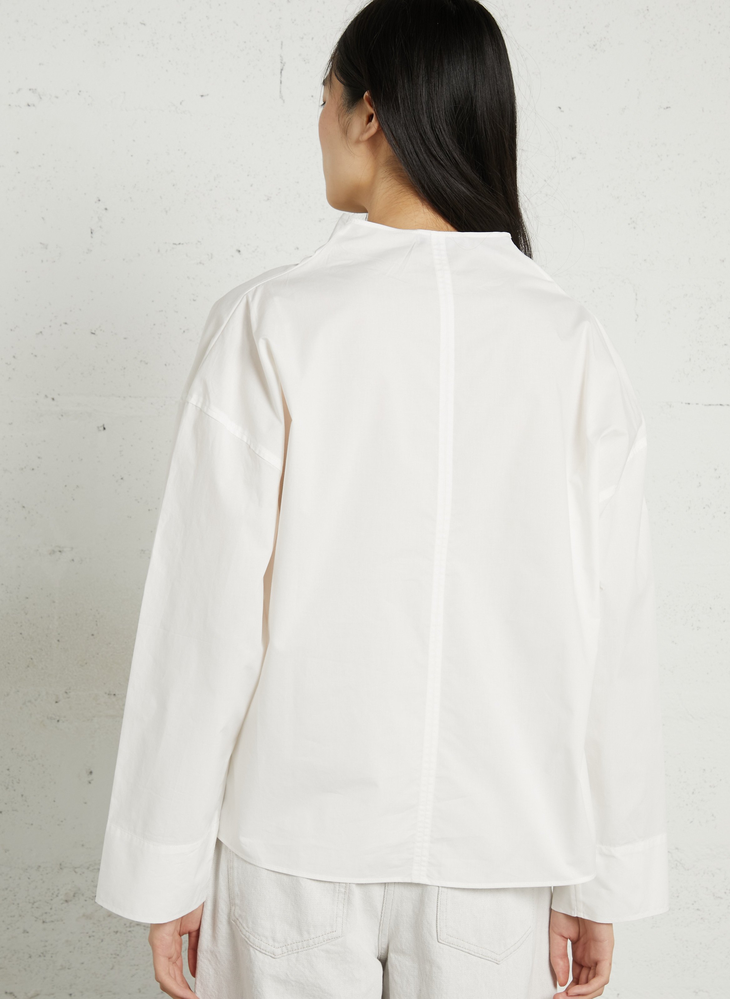 Top col montant en coton bio fidji SOEUR Blanc