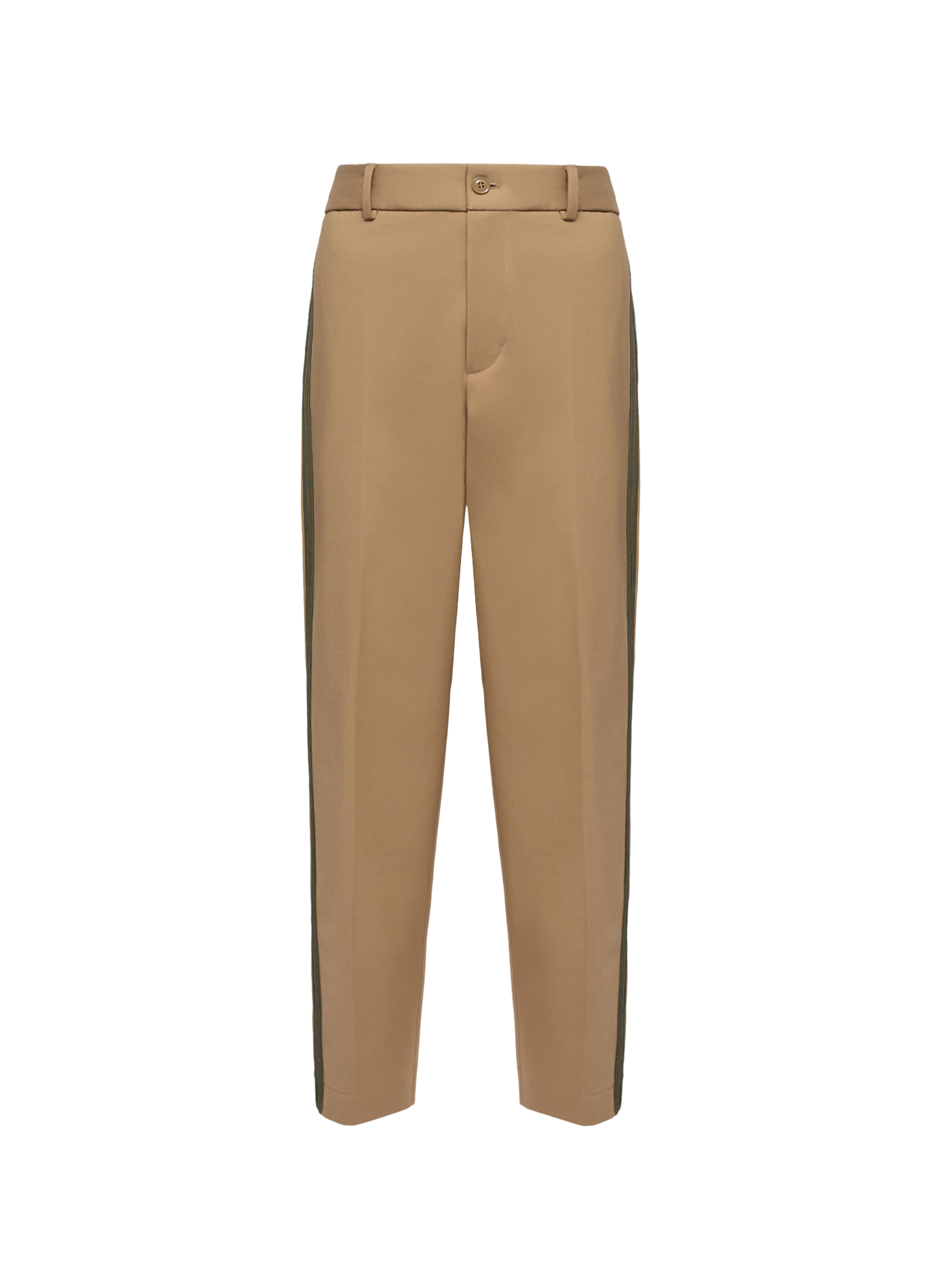 Straight Leg Striped Cotton Blend Pants MONCLER Beige