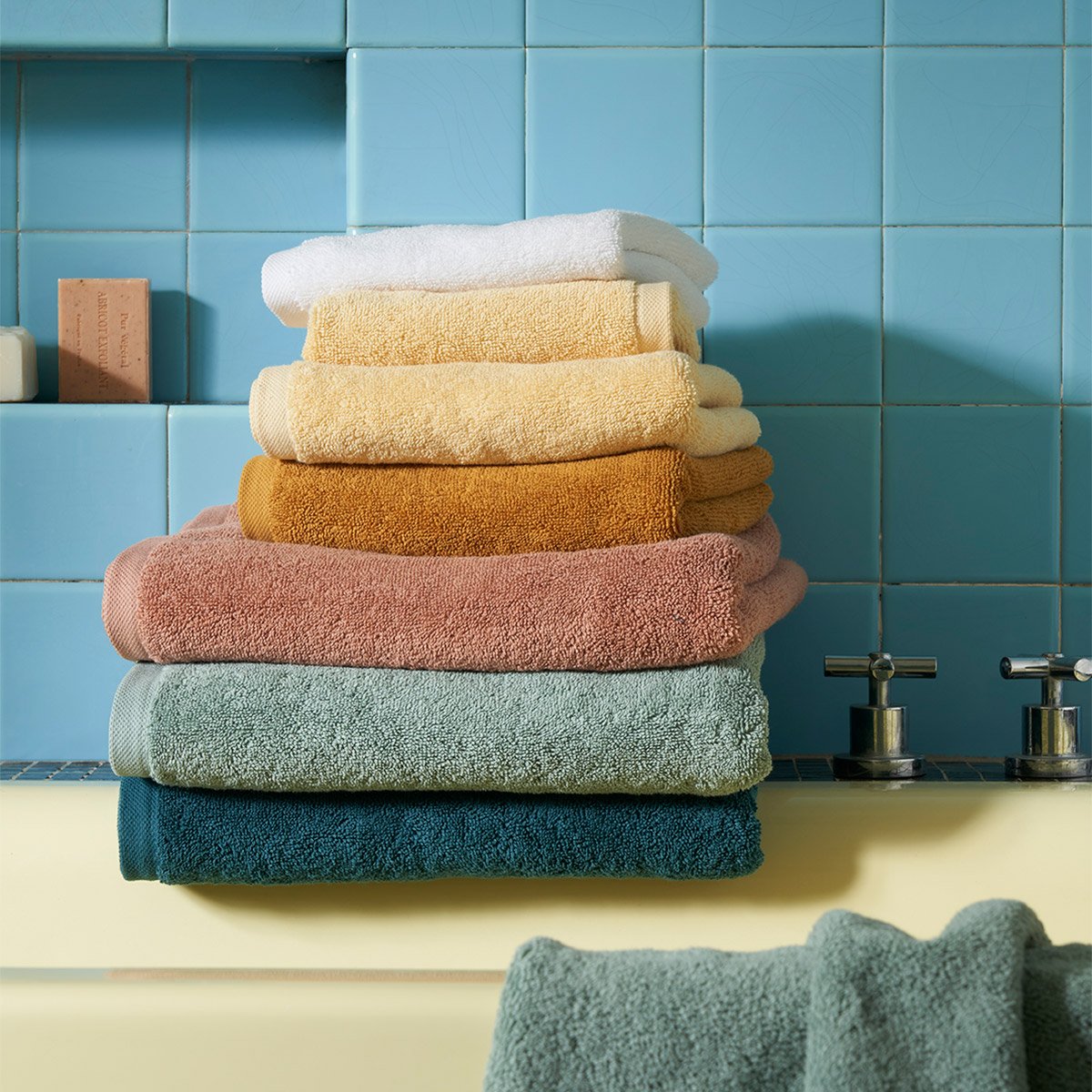 Serviette de toilette  en coton, ma douce DESFORGES Vert