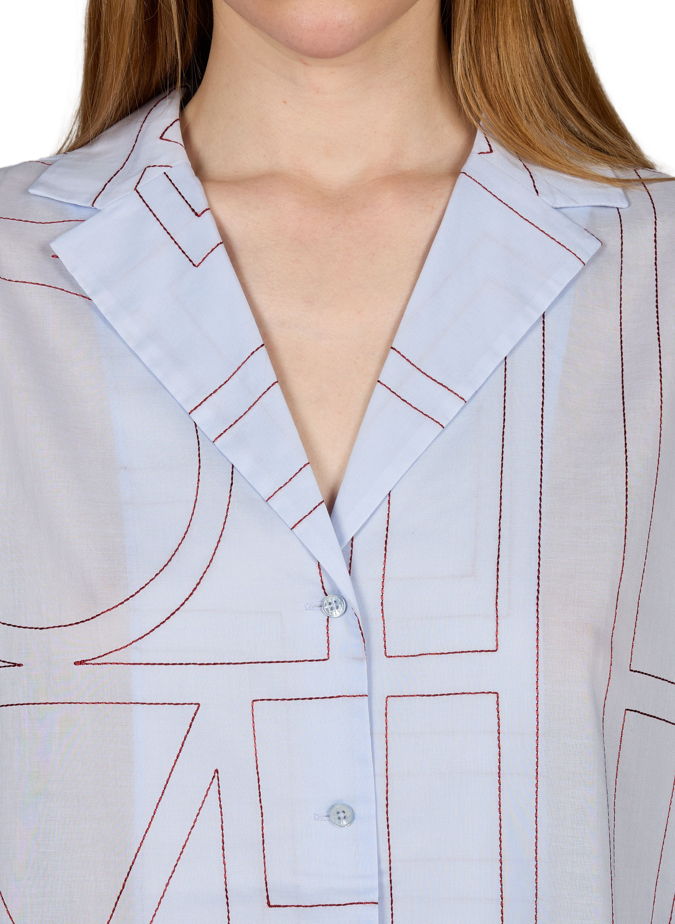 Chemise ample à motifs brodés TOTEME Bleu