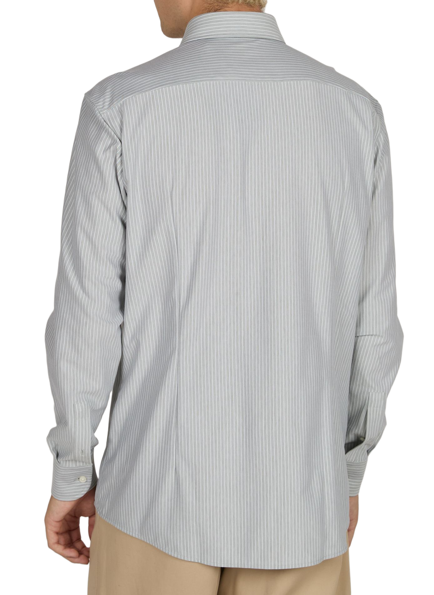 Striped long-sleeve shirt in blended cotton BOSS Beige