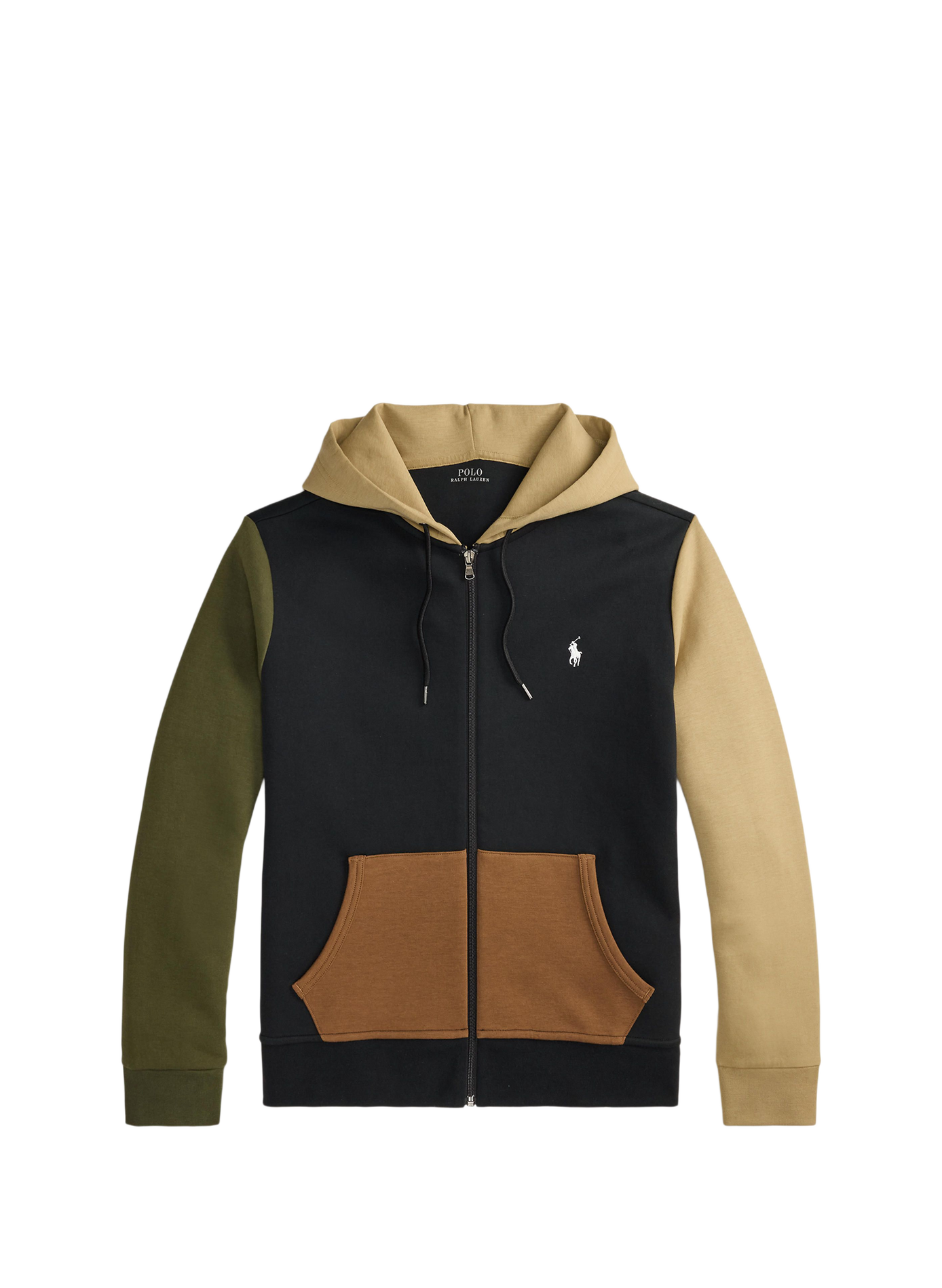 Sweat à capuche zippé en coton mélangé POLO RALPH LAUREN Noir