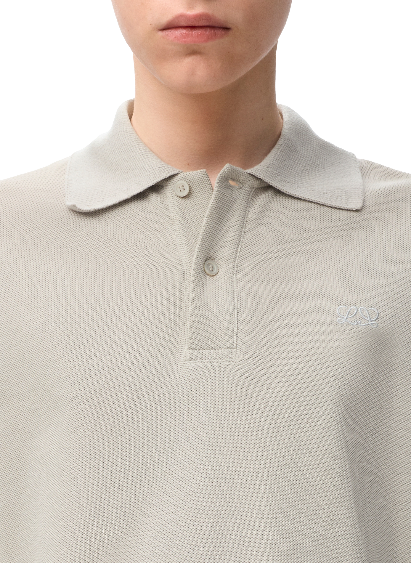 Lightweight cotton piqué polo LOEWE Grey