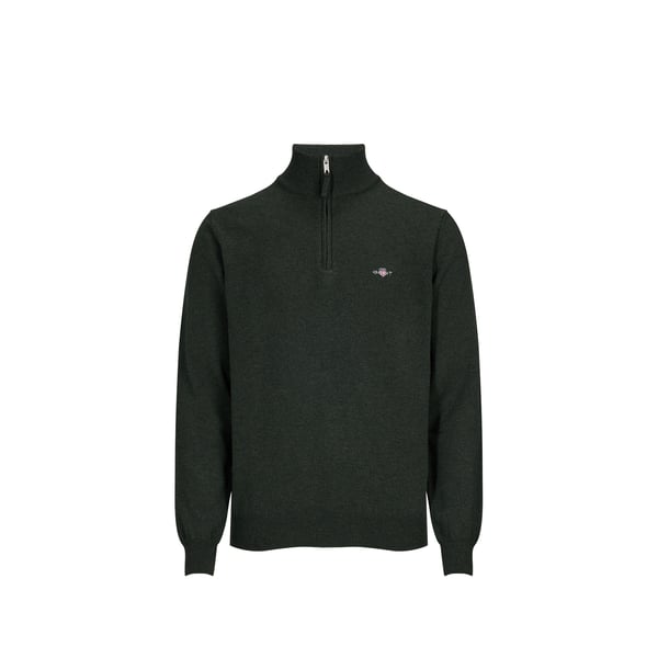 Pull col montant zippé uni en laine Pull col montant zippé uni en laine