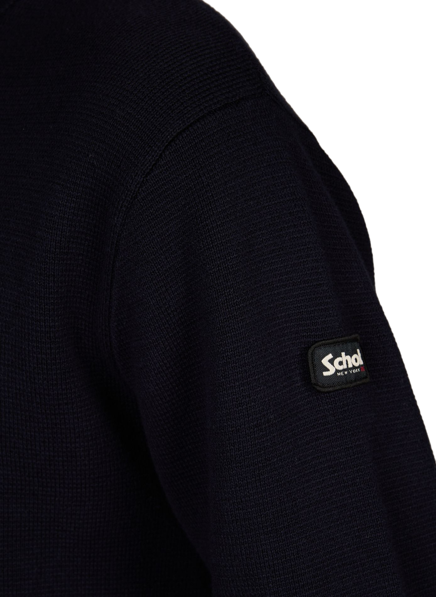 Gilet droit en maille de coton SCHOTT Bleu