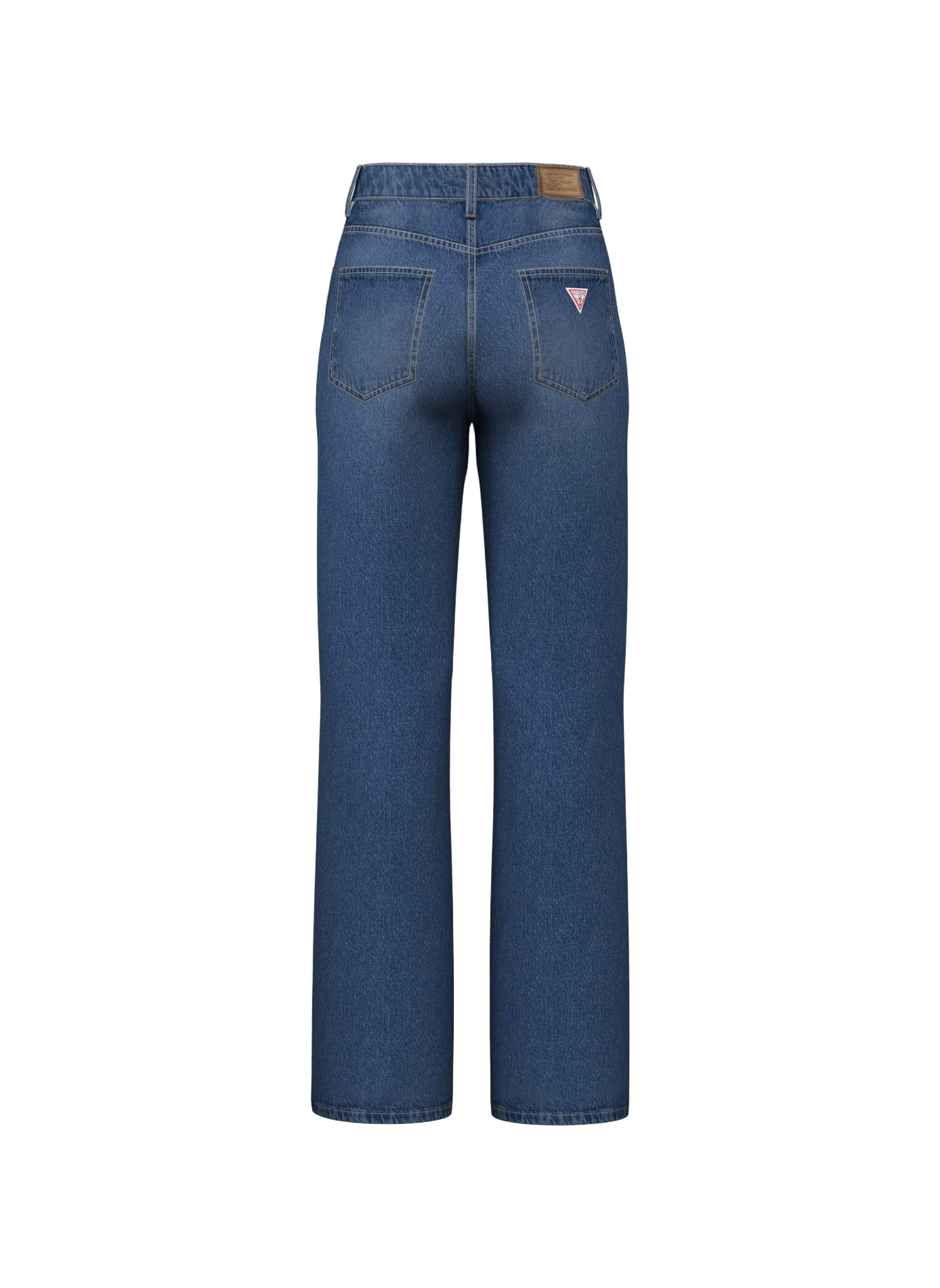 High-waisted straight leg jeans in a cotton blend GUESS Blue