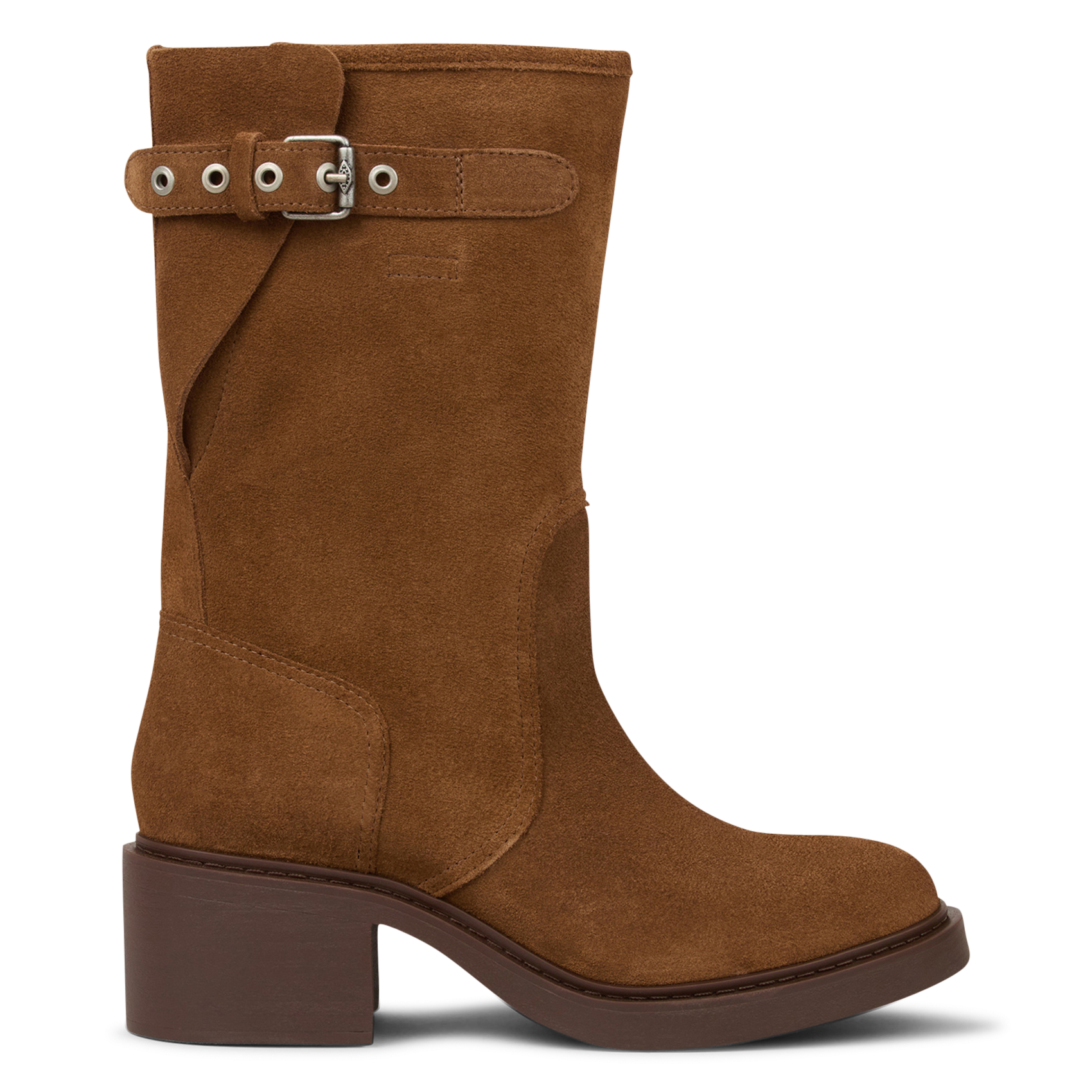 Bottes à bout rond en cuir cameron BA&SH Marron