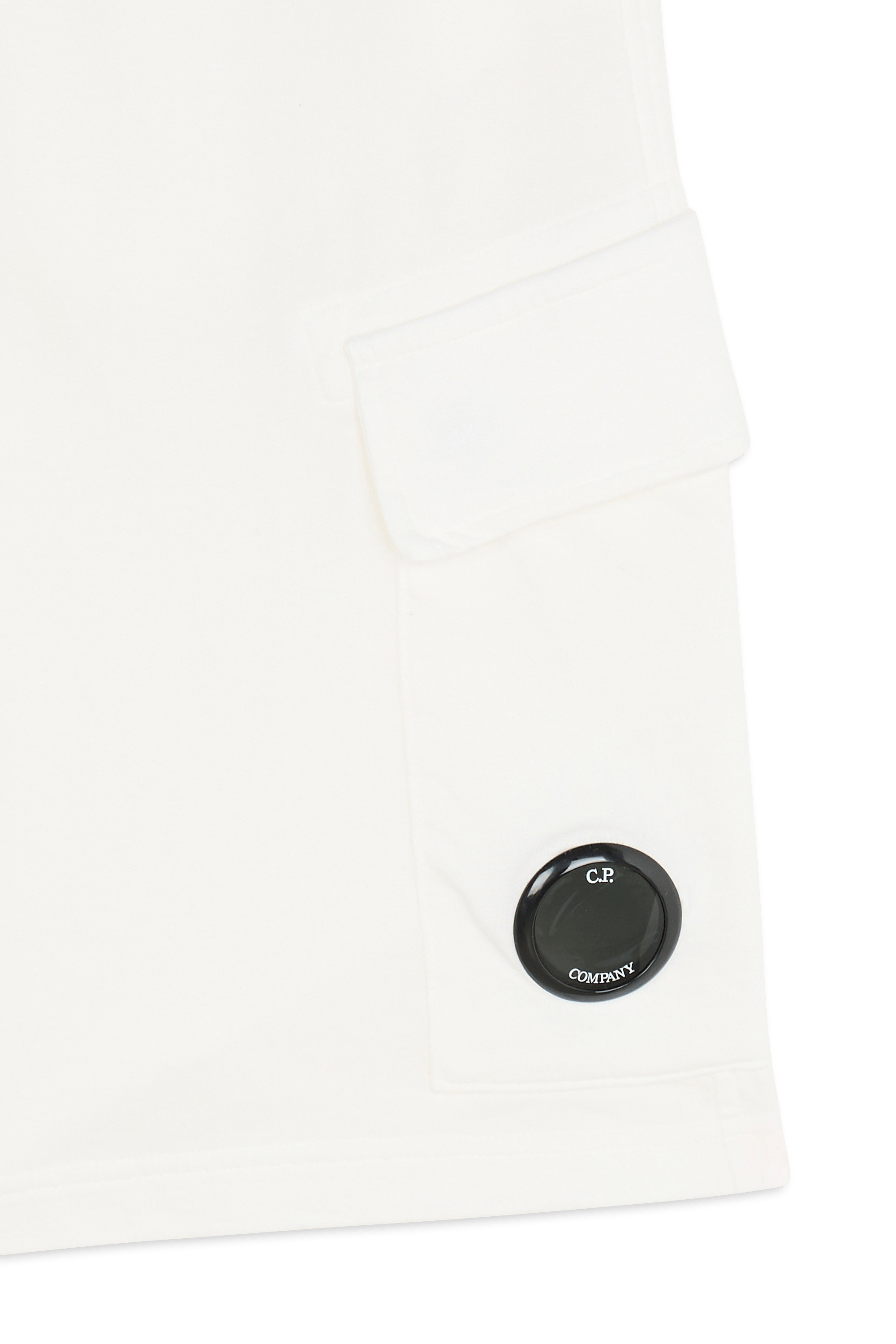Short light fleece cargo lens sweatshorts CP COMPANY Blanc